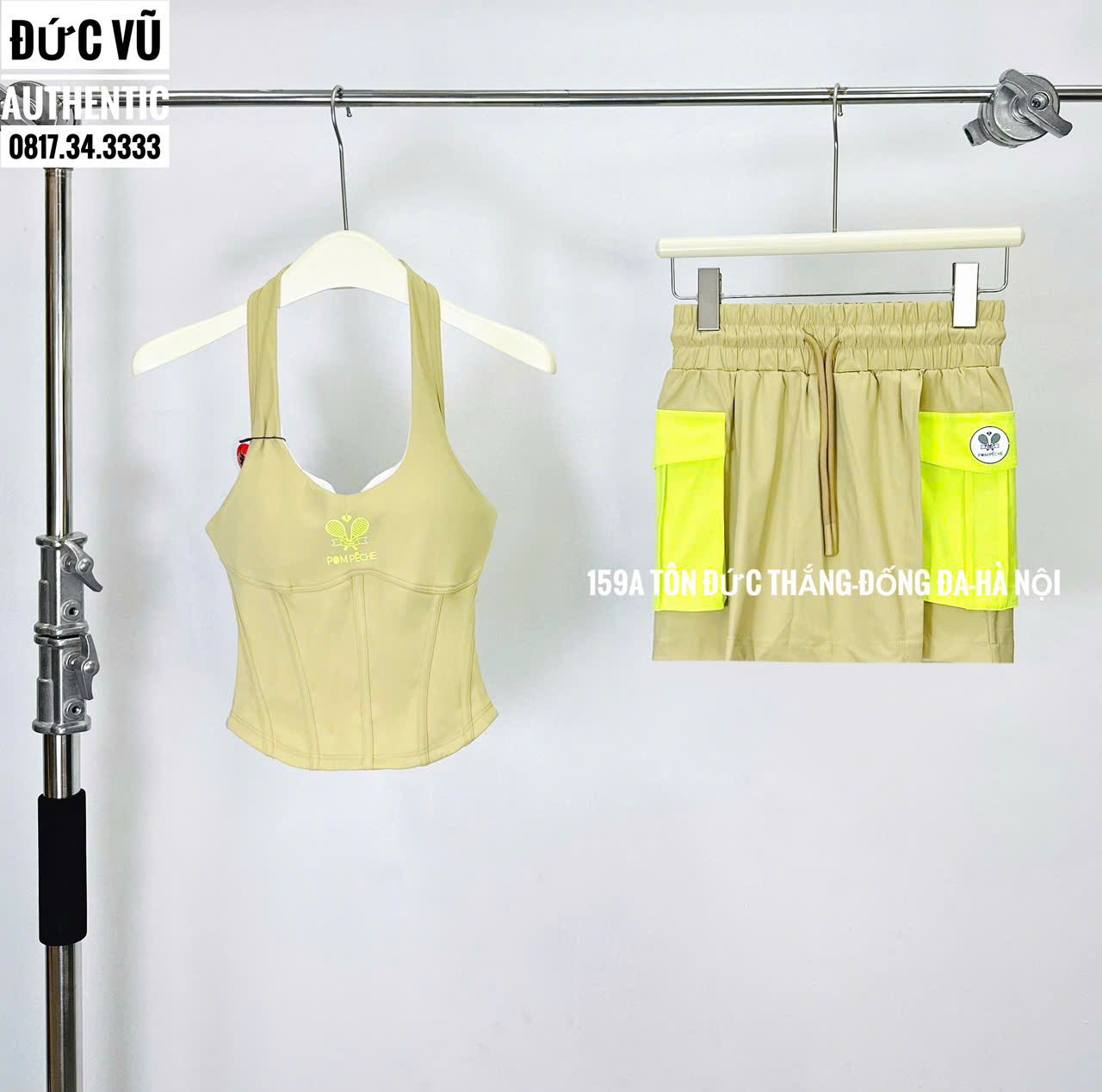 Set Thể Thao POM PÊCHE Be Phối Neon Cá Tính
