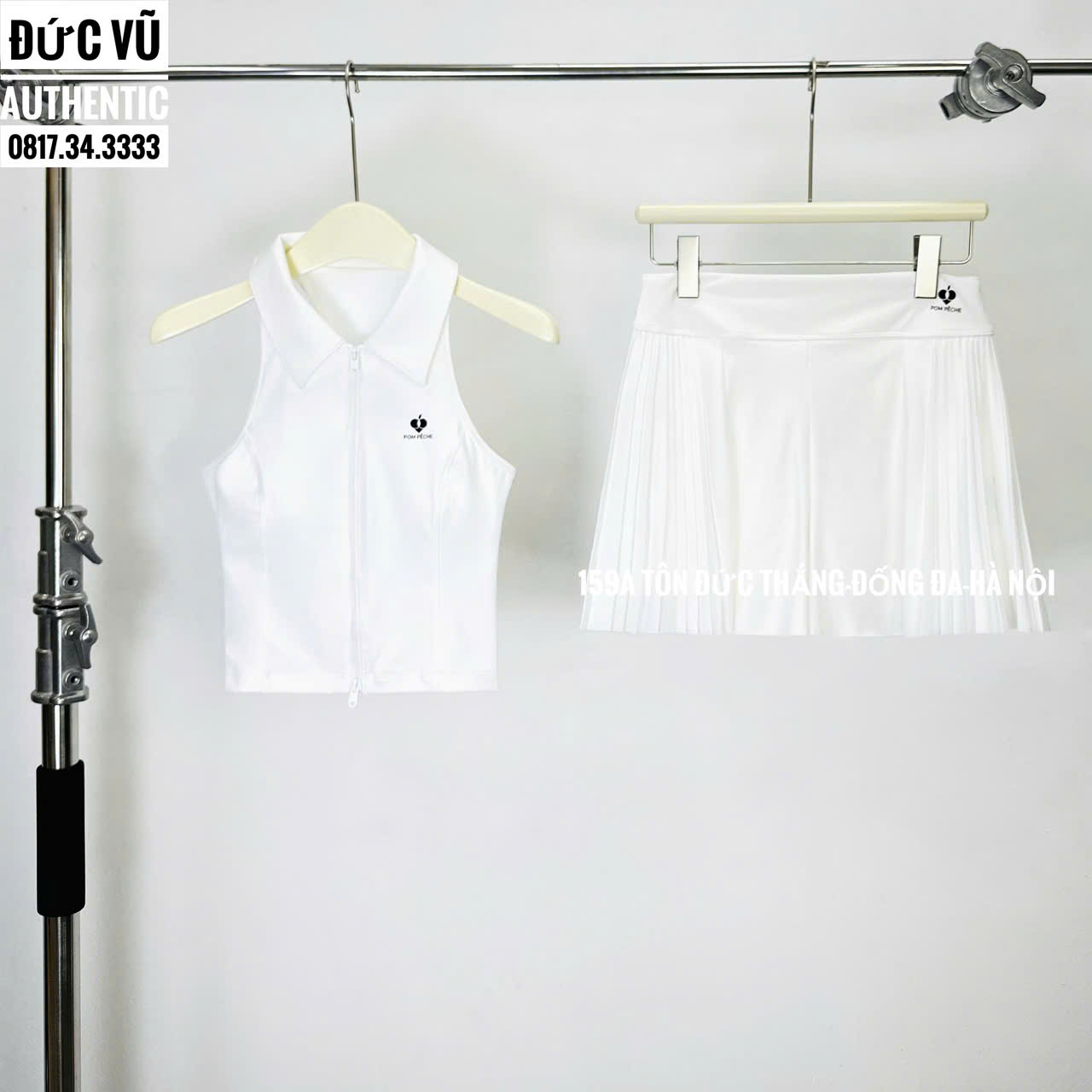 Set Váy Tennis POM PÊCHE Trắng Thanh Lịch