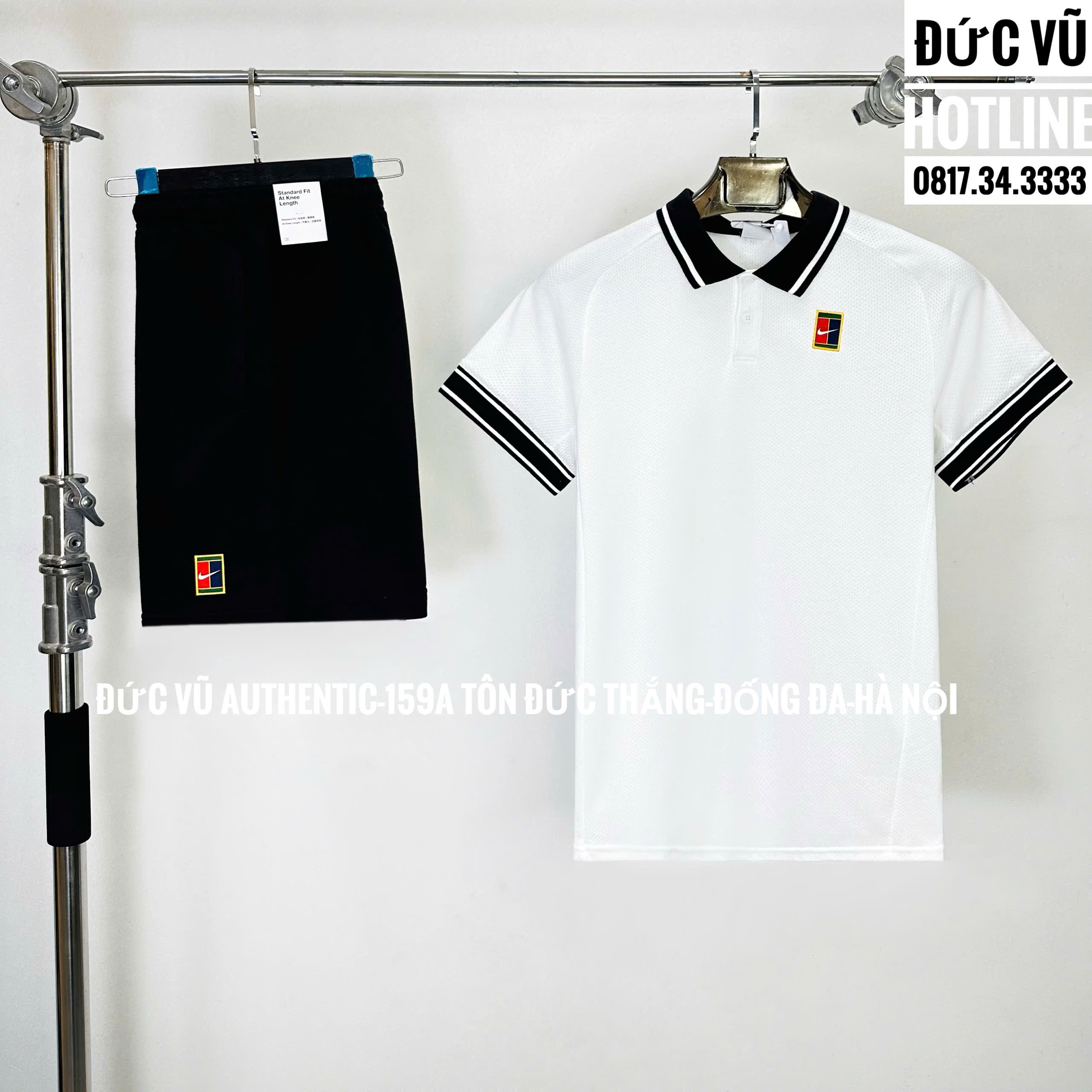 Set thể thao Nike Polo Logo Grand Slam Trắng - Đen