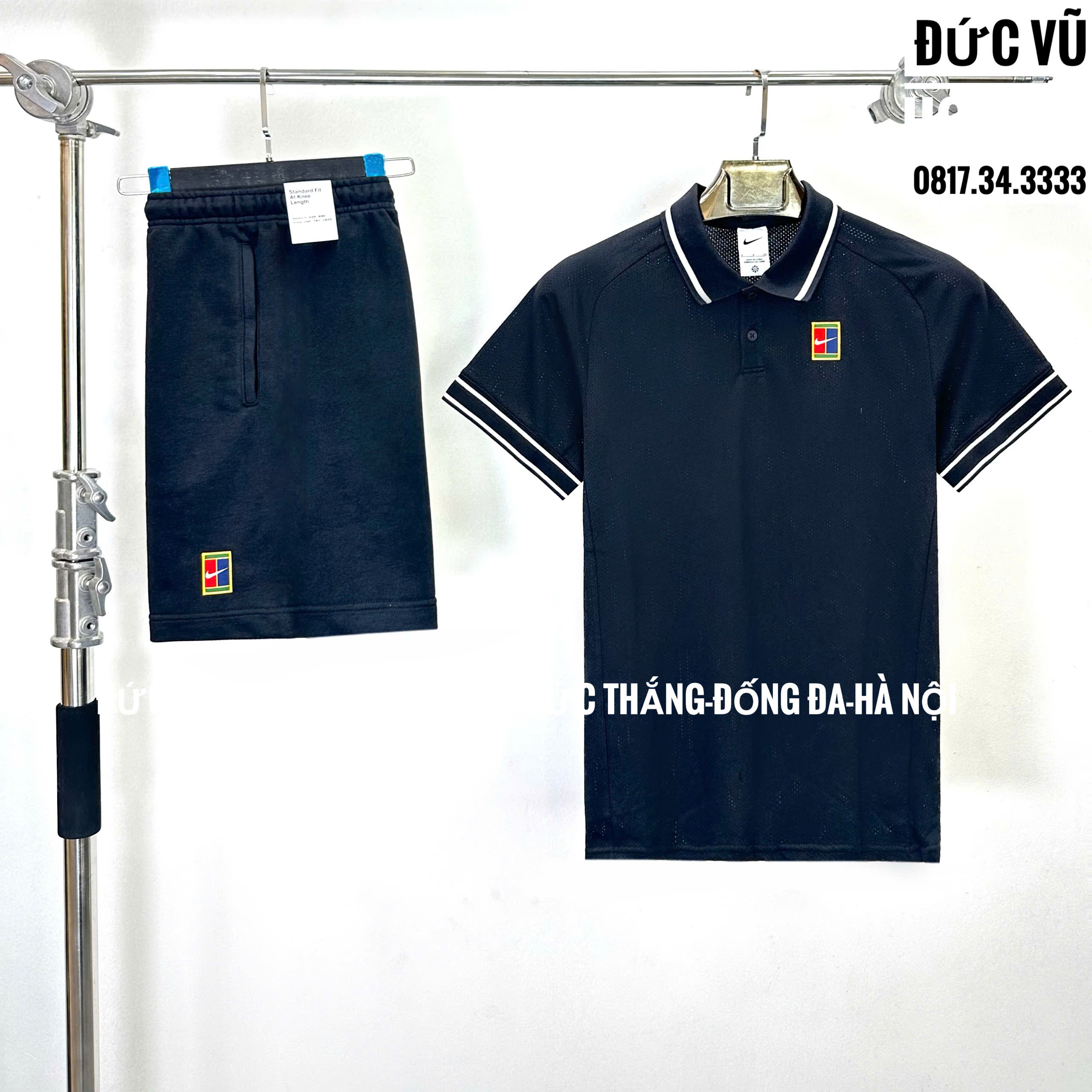 Set thể thao Nike Polo Logo Grand Slam Đen
