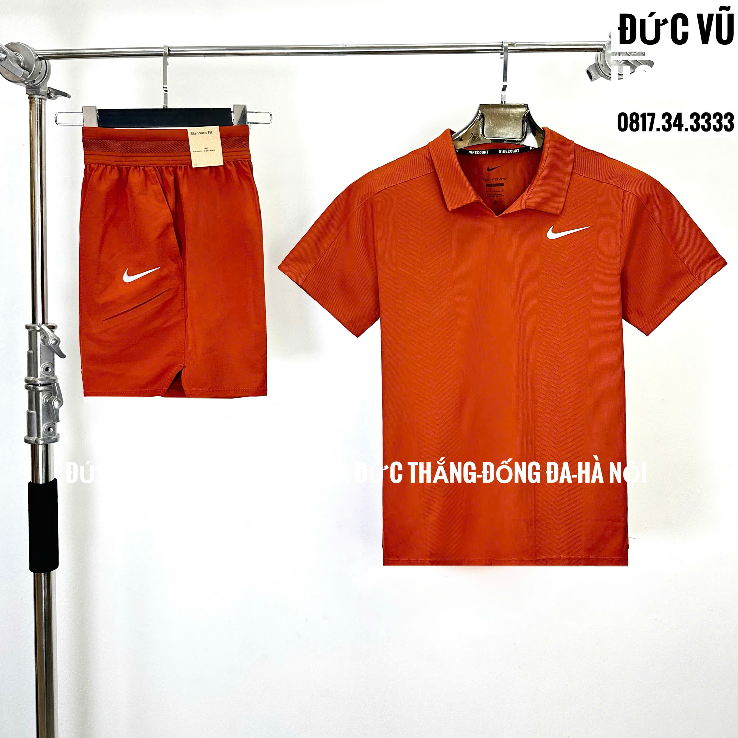 Set thể thao Nike Standard Fit cam cháy – phối cổ polo