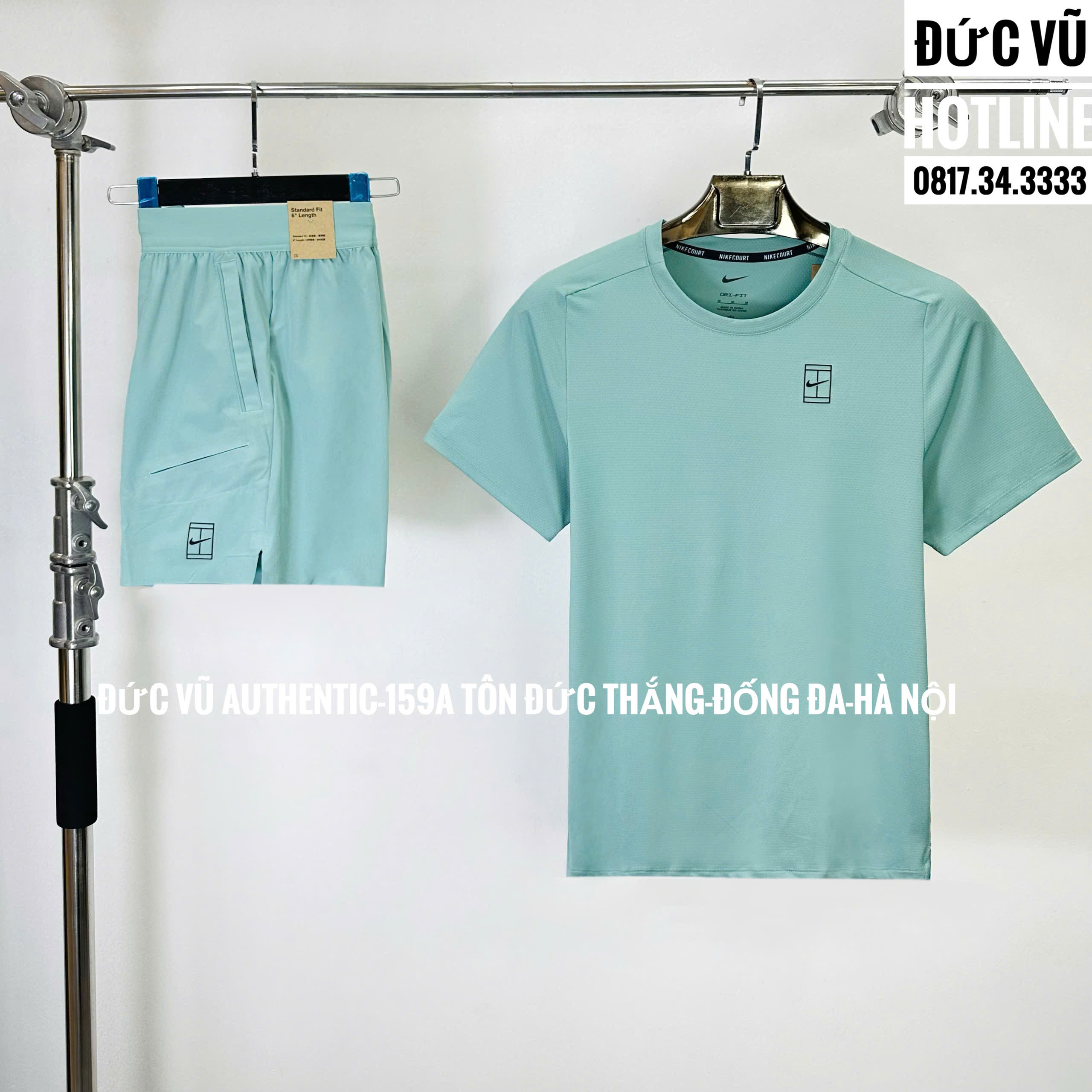 Set Nike Court Dri-FIT Mint – Áo thun + Quần short thể thao xanh bạc hà