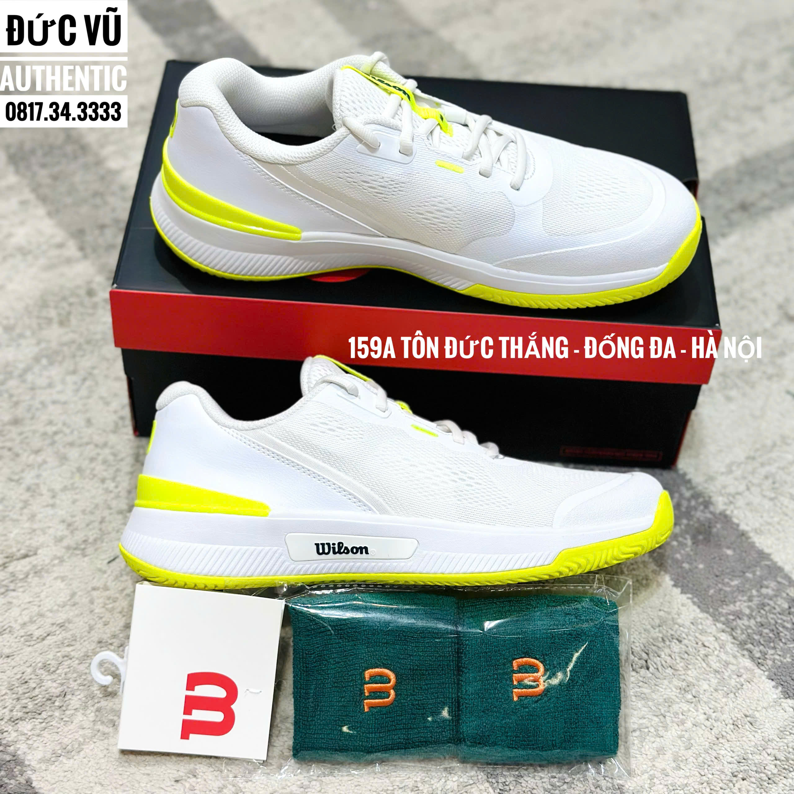 Giày Tennis Nam Wilson Rush Pro Ace – White/Volt Yellow
