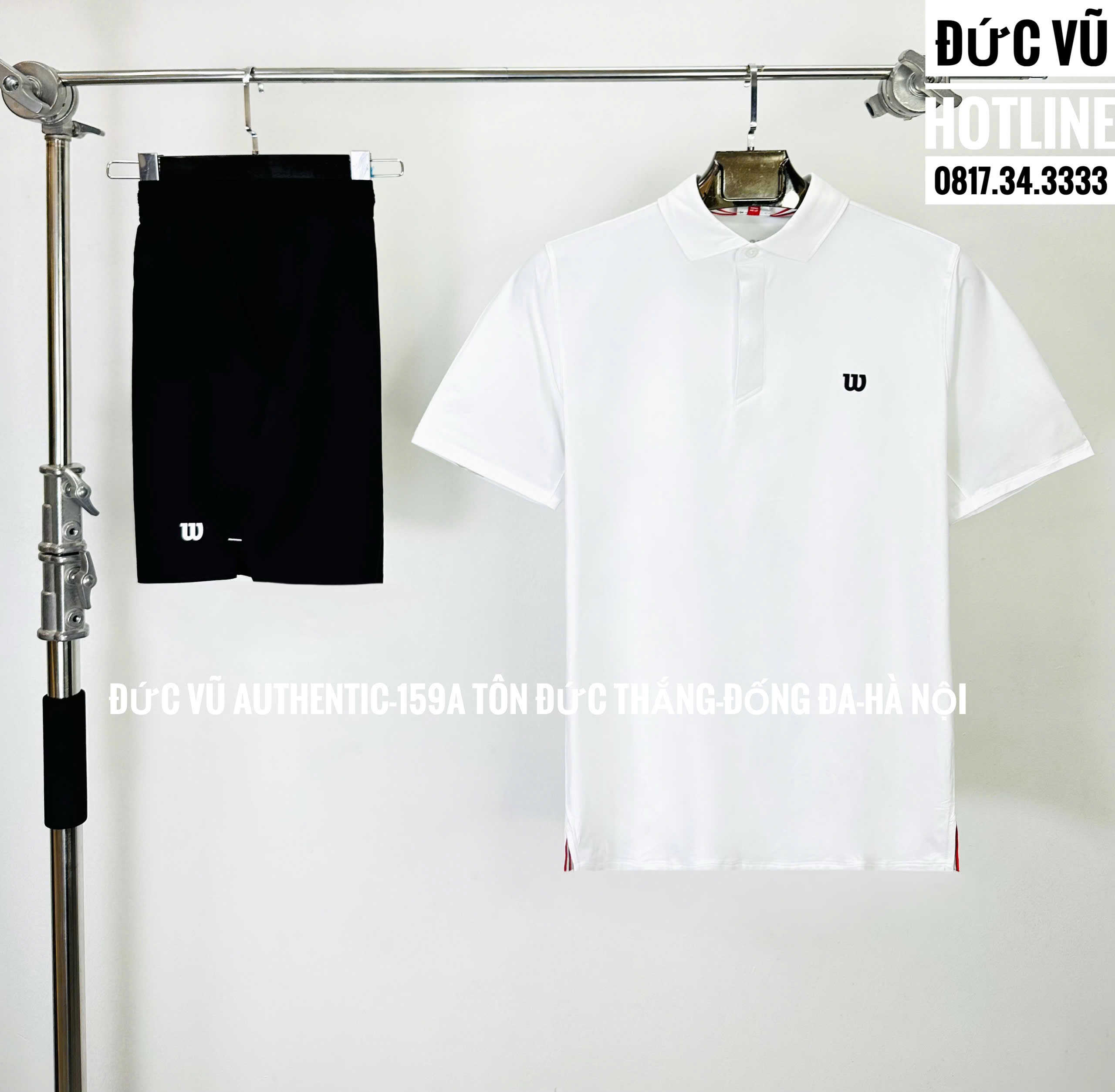 Set Polo Tennis Nam Wilson – Trắng/Đen Basic