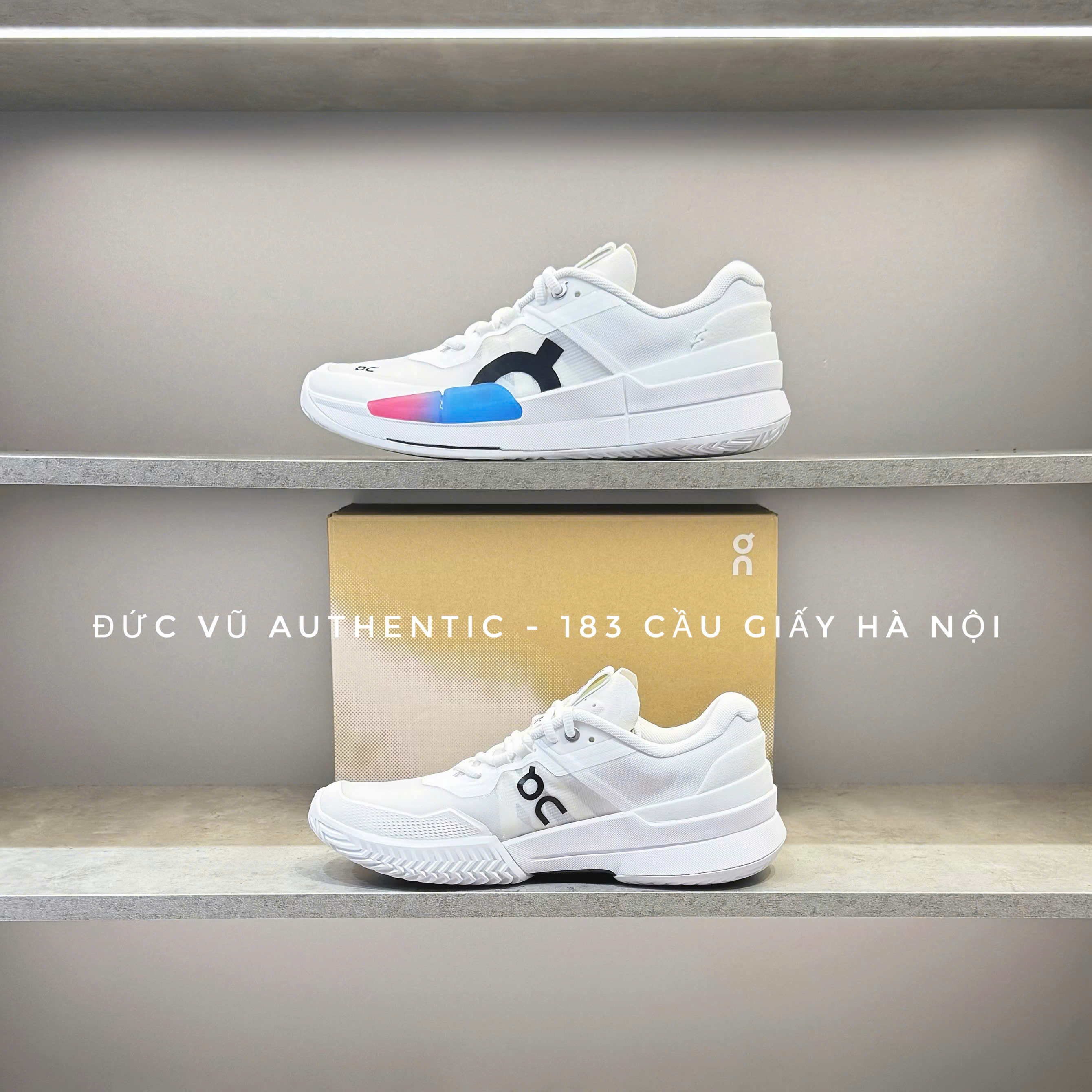 On The Roger Pro – White Black Gradient Toe (Blue-Pink Edition)