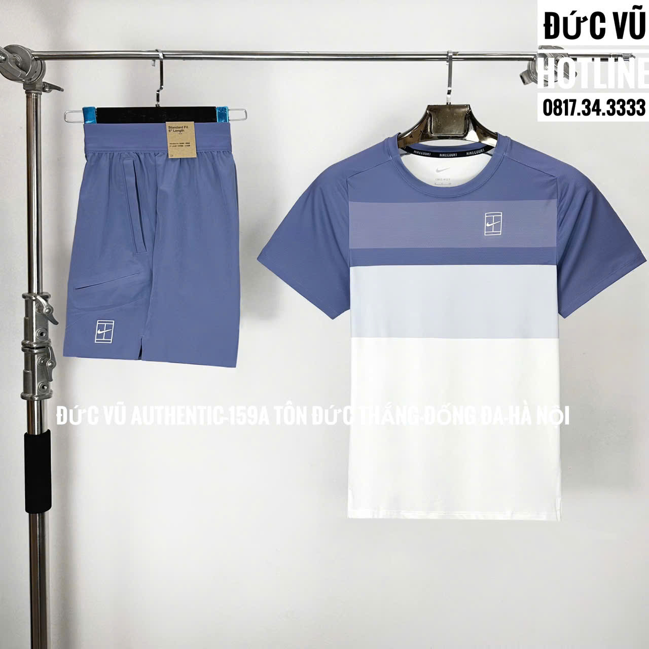Set thể thao nam Nike Court phối màu xanh tím pastel