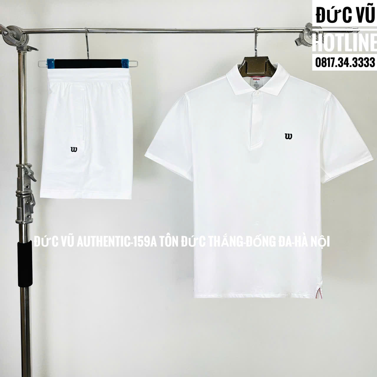 Set thể thao nam Wilson trắng trơn polo