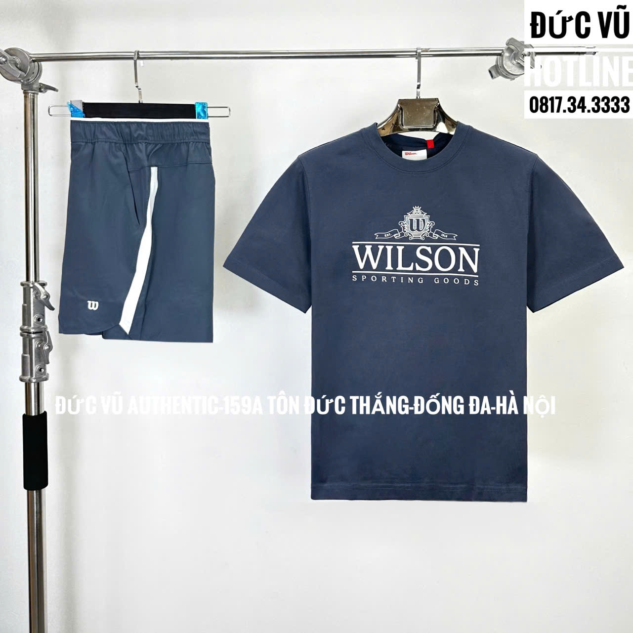 Set thể thao nam Wilson xanh navy logo cổ điển
