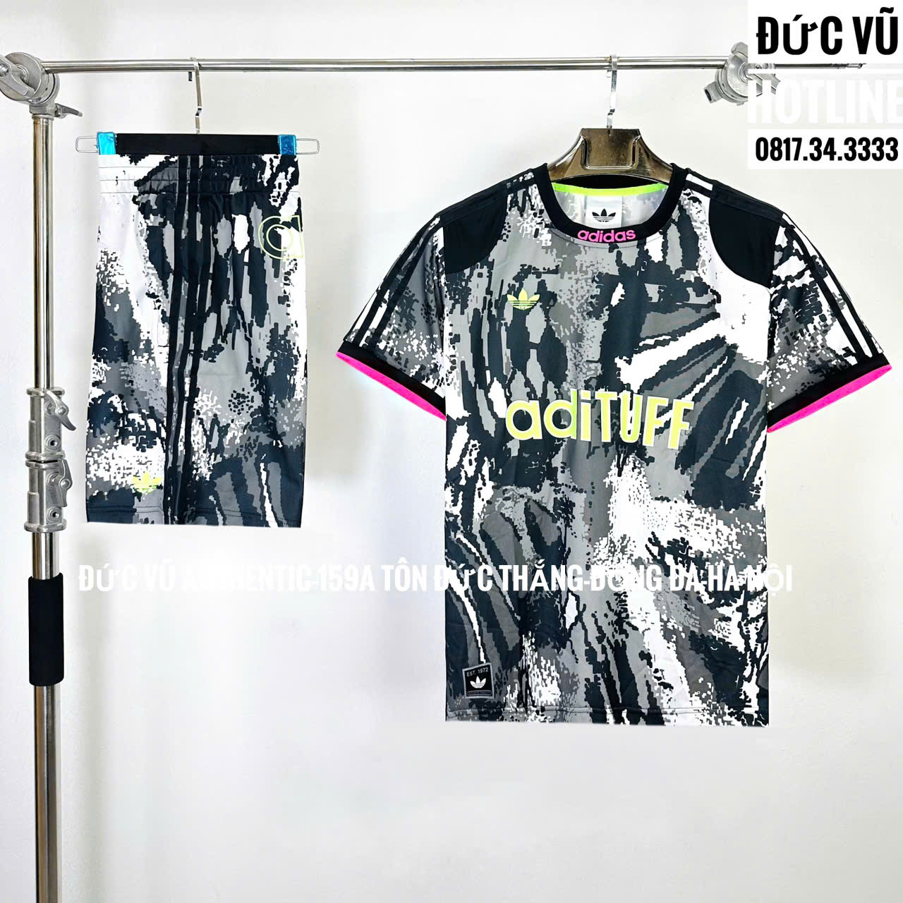 Set thể thao Adidas Adituff Họa Tiết Đen Trắng Neon