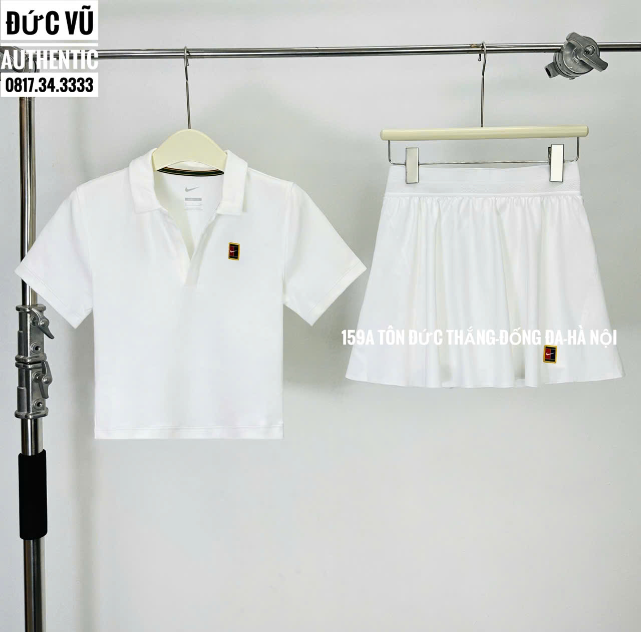 Set Nike Trắng Federer – Polo & Váy Tennis