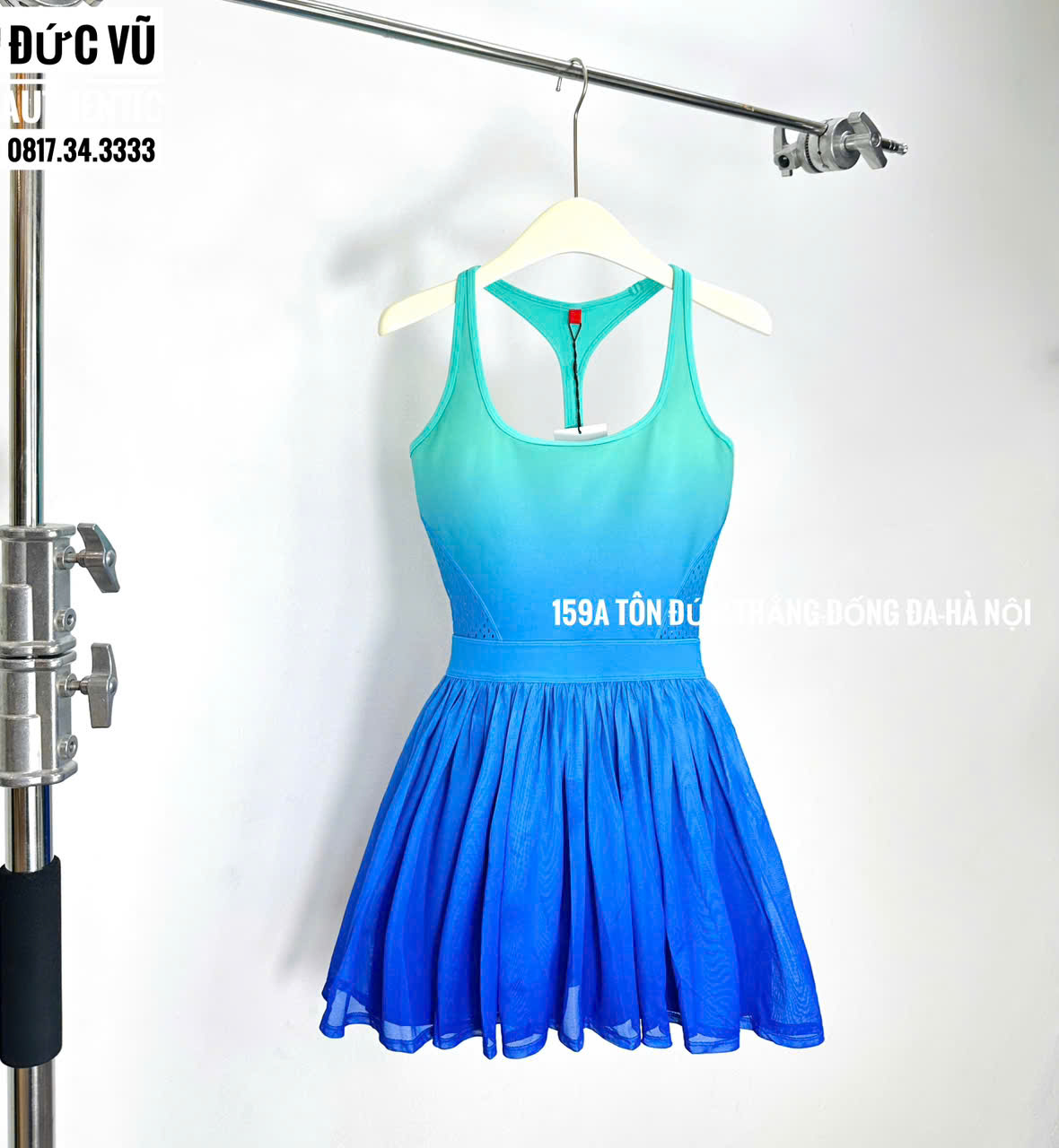 Đầm thể thao nữ ombre xanh biển