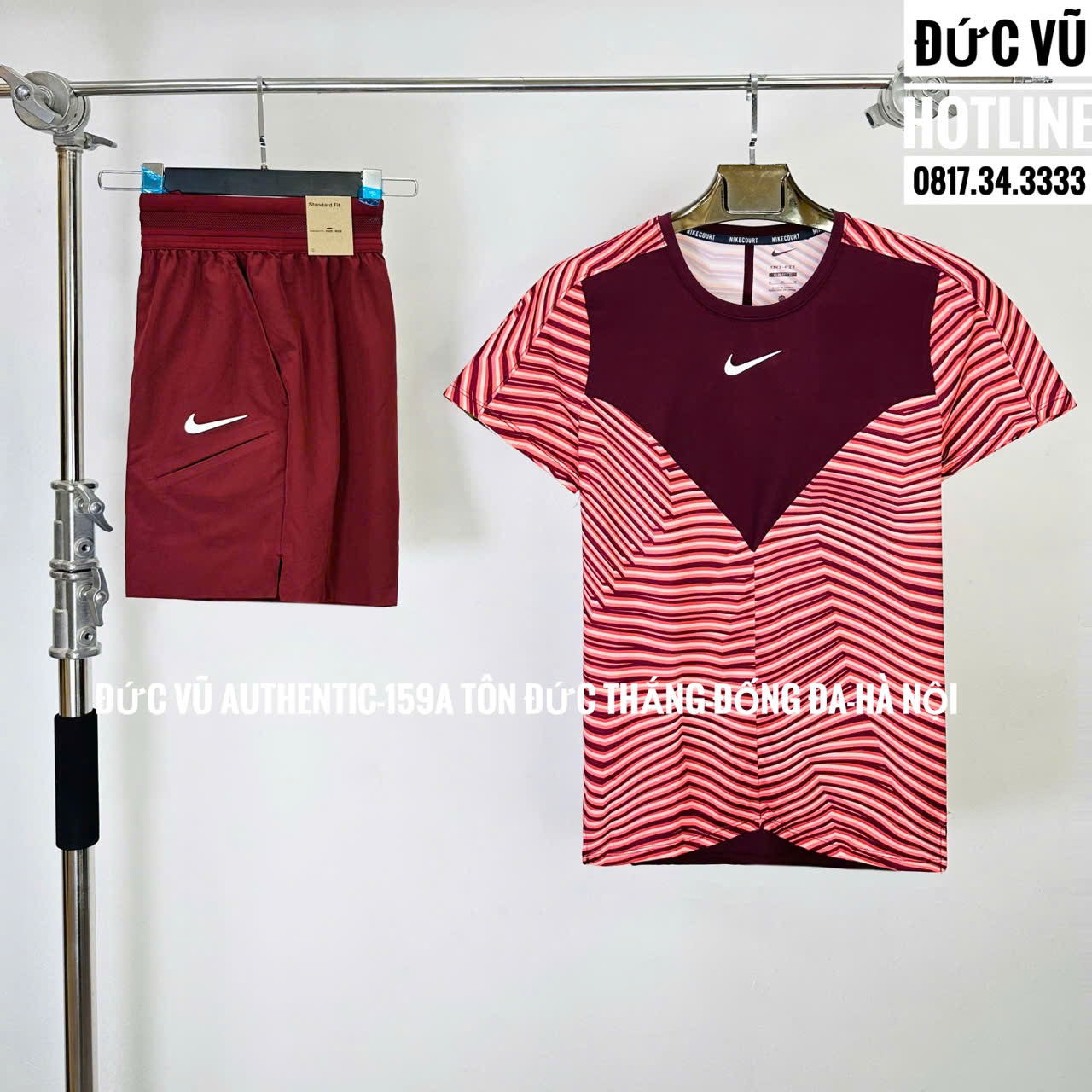 Bộ thể thao Nike Court Dri-FIT Print Đỏ Burgundy