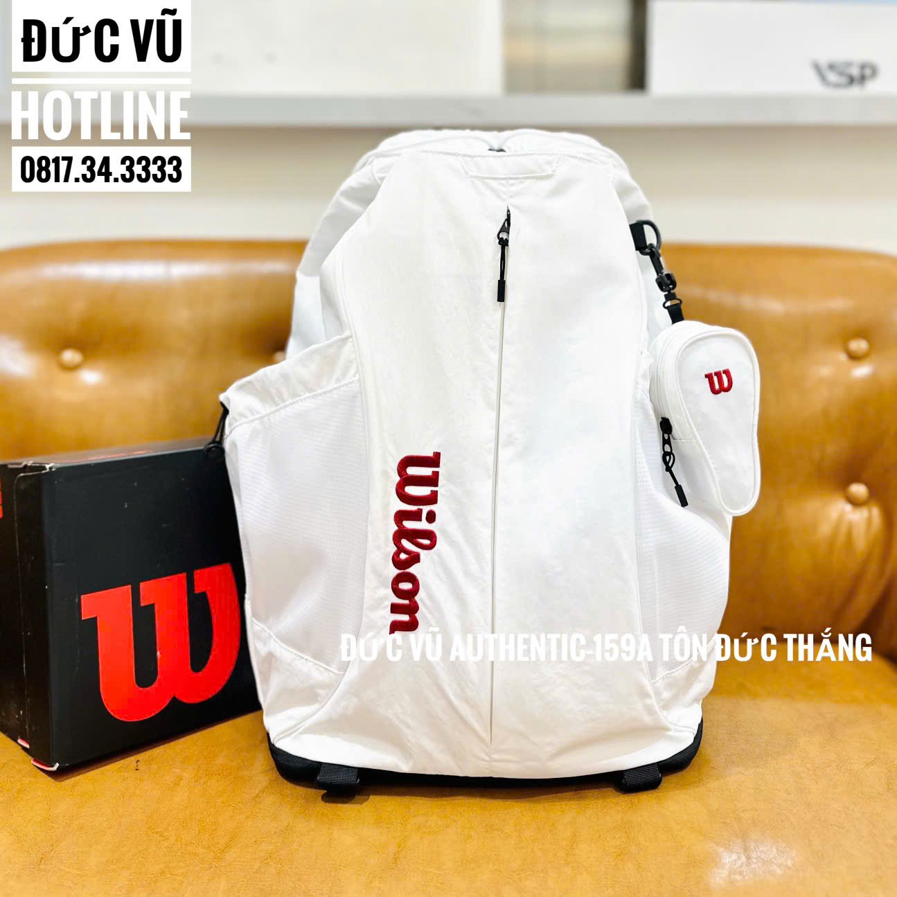 Balo Tennis Wilson Super Tour Trắng Đỏ