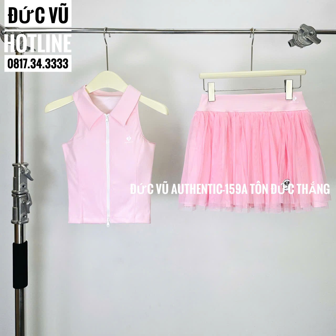 Set đồ tennis nữ PINK PEACH Baby Pink Tutu
