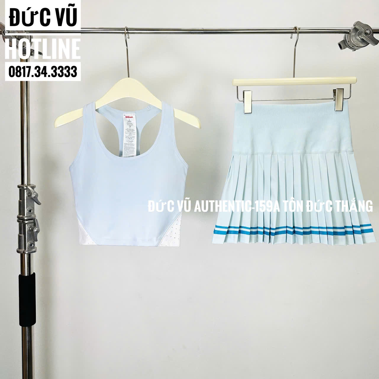Set đồ thể thao nữ Wilson Baby Blue Tennis Set