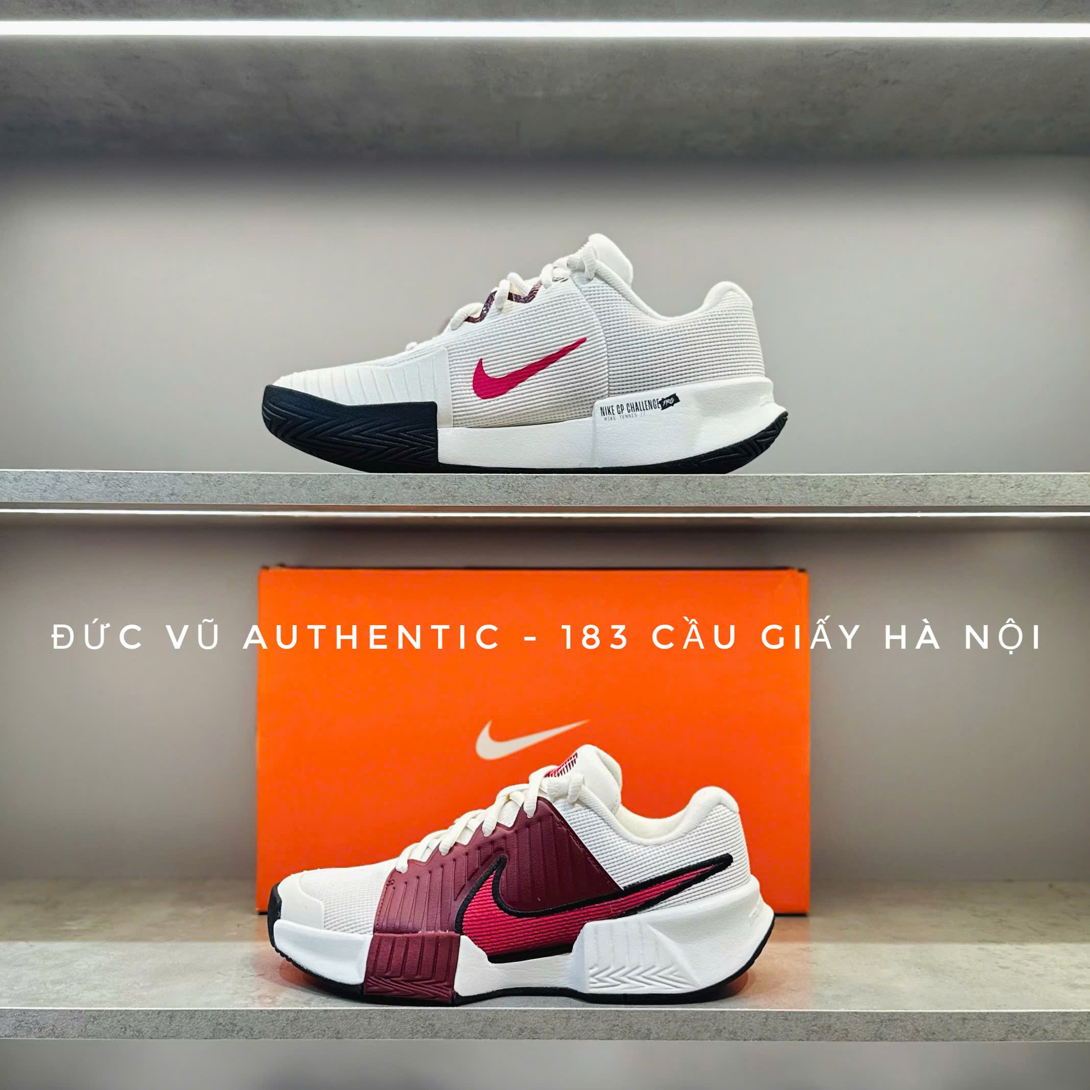 Giày tennis NikeCourt Zoom Vapor 11 Premium White/Burgundy