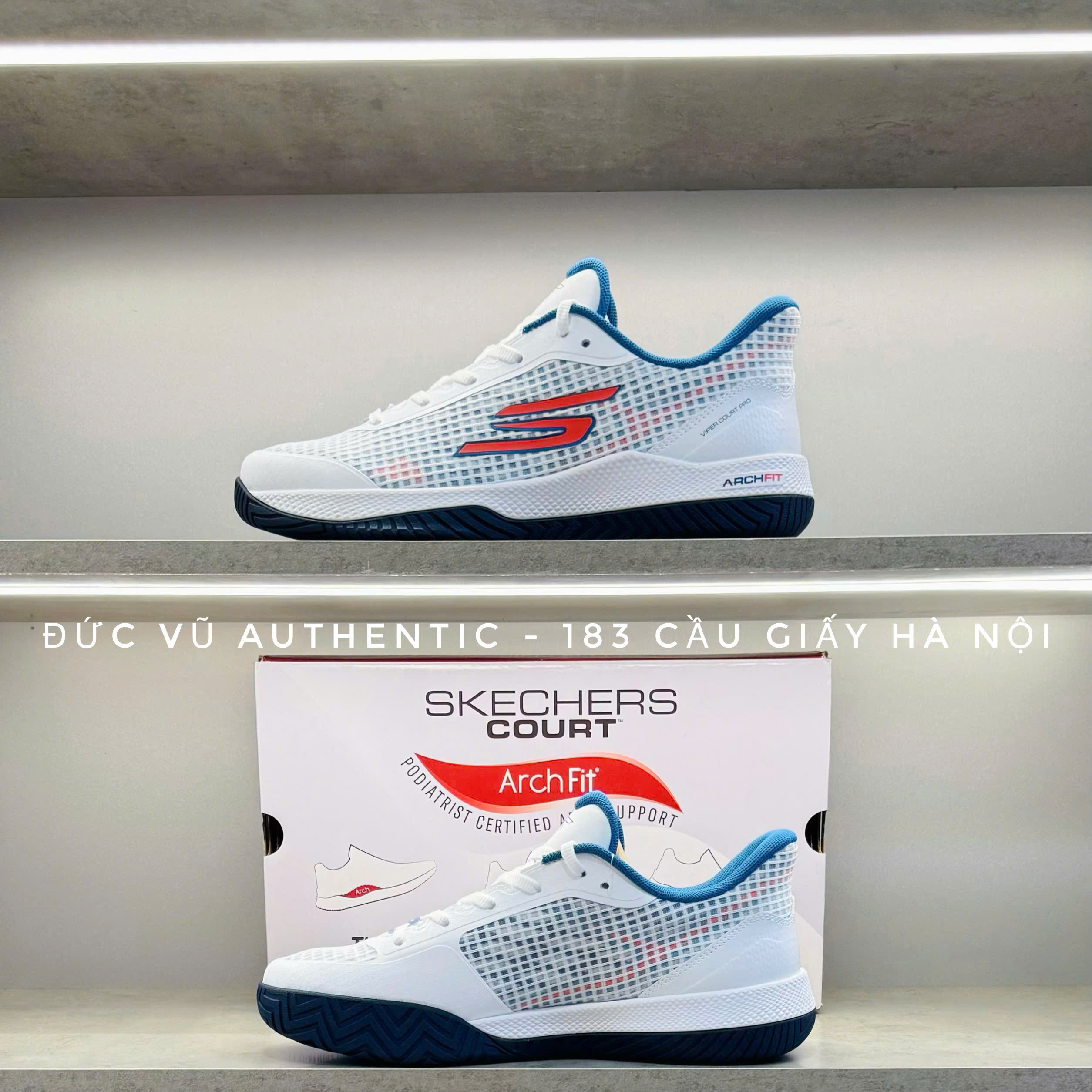 Giày tennis Skechers Court Arch Fit