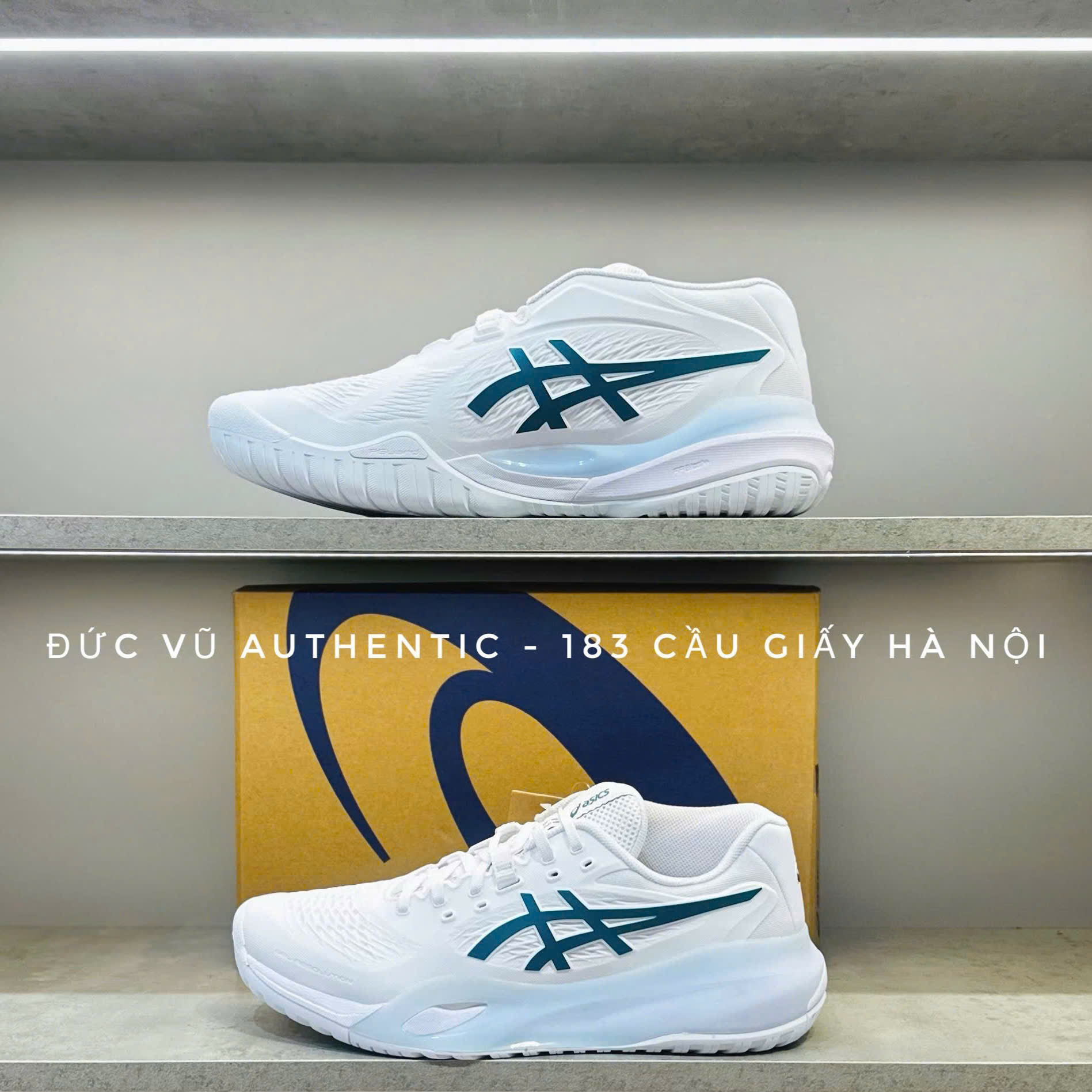 Giày Tennis Asics Court FF 3 – Trắng/Xanh Ngọc