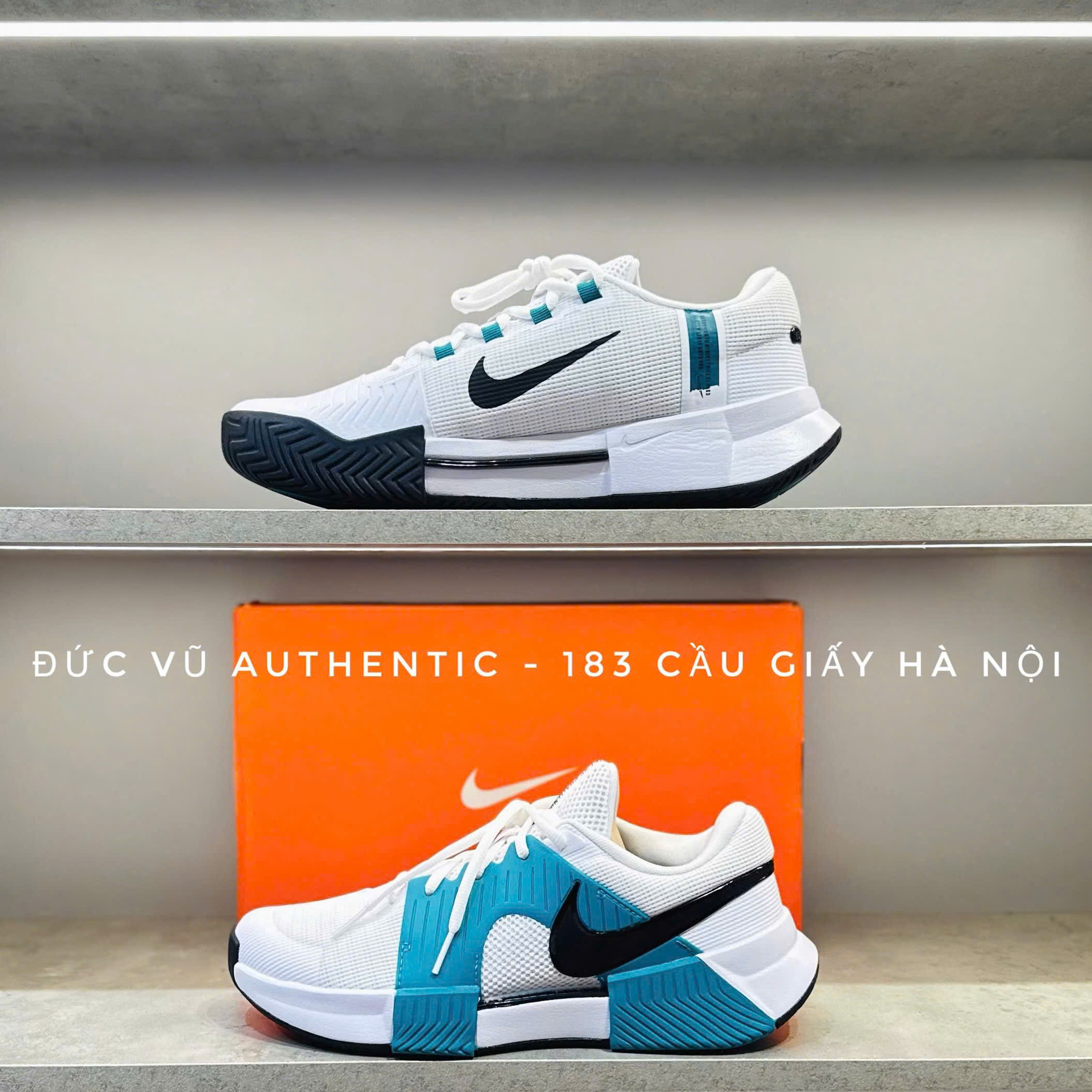 Giày Tennis NikeCourt Zoom GP Challenge 1 – Trắng/Xanh Ngọc/Đen