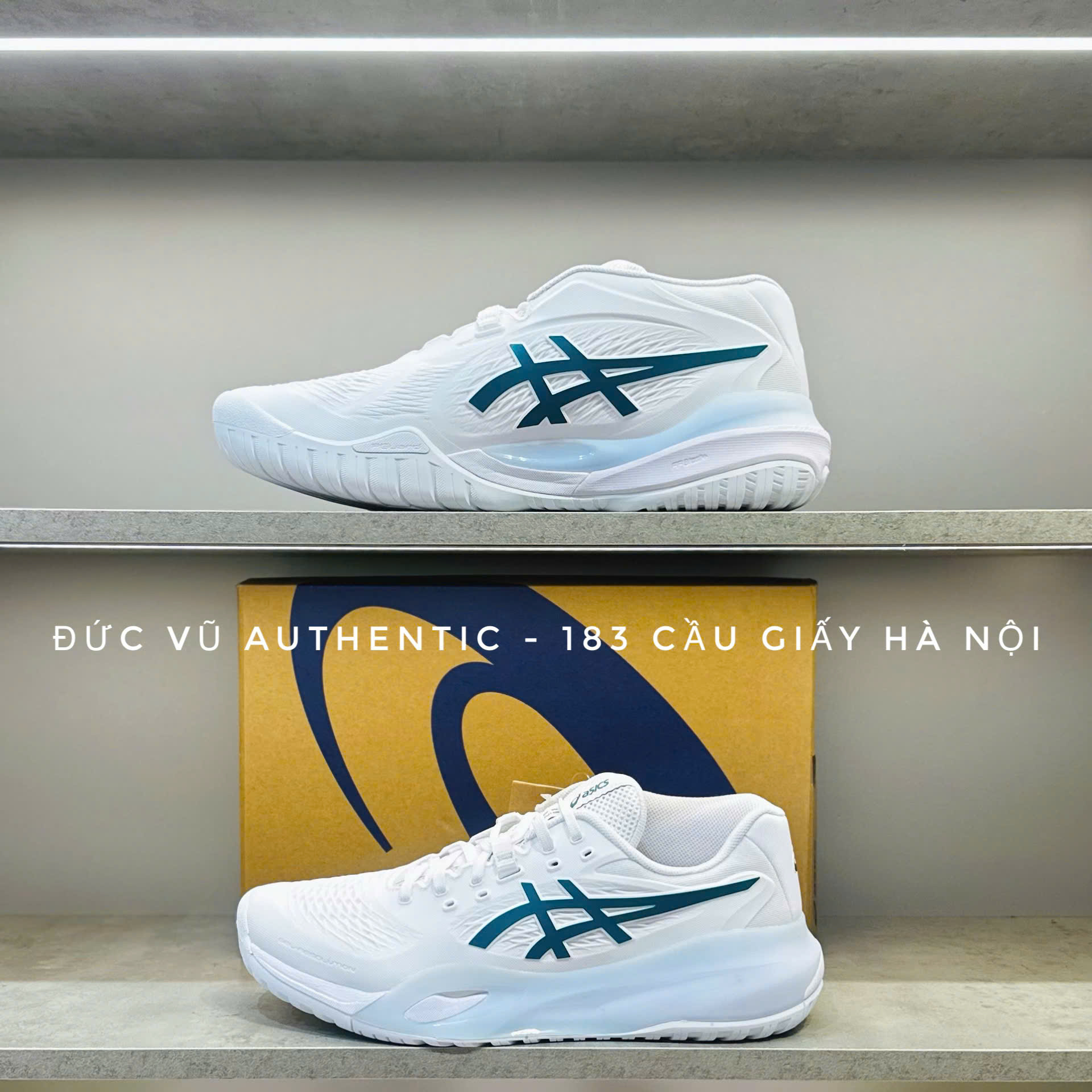 Giày Tennis Asics Court FF 3 – Trắng/Xanh Ngọc