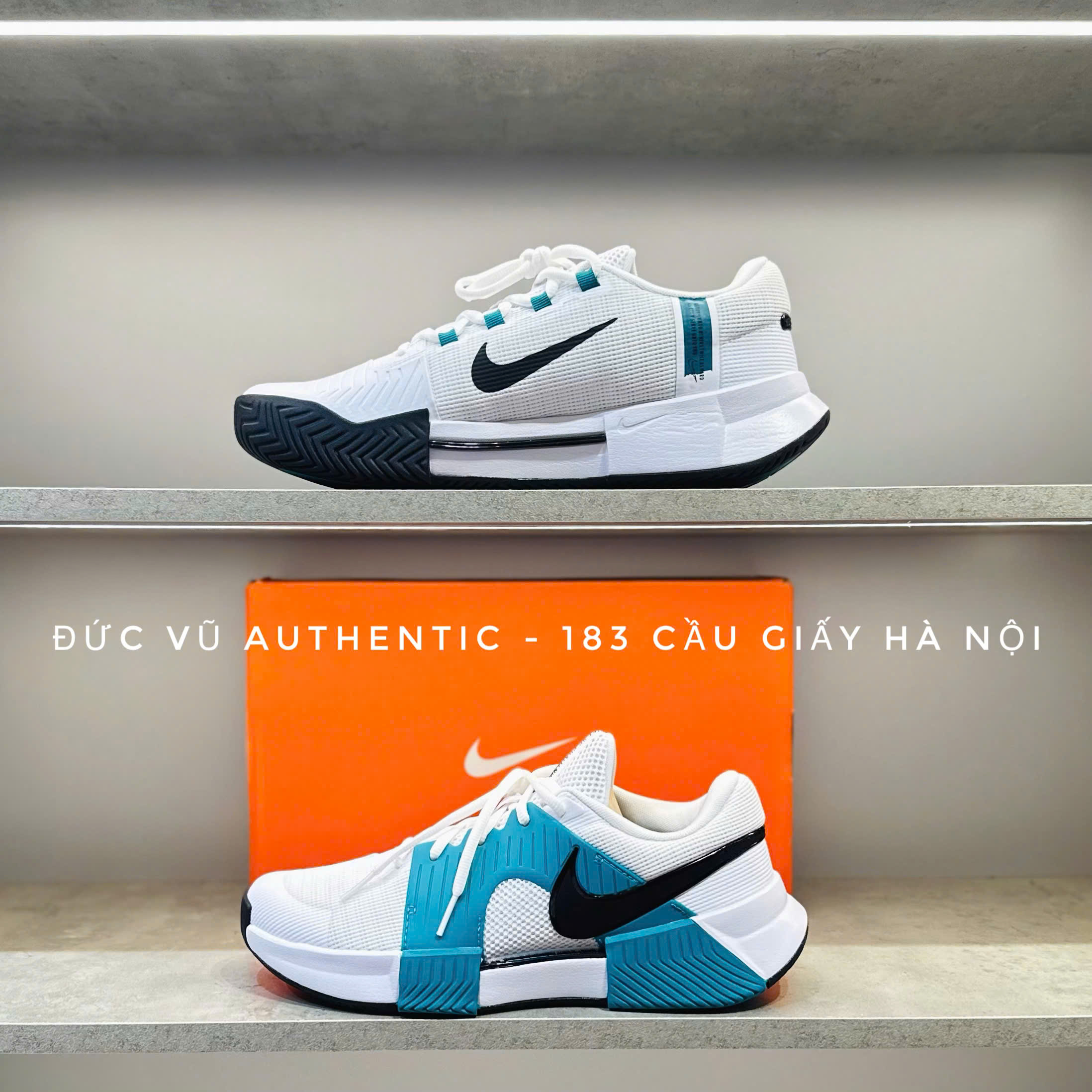 Giày Tennis NikeCourt Zoom GP Challenge 1 – Trắng/Xanh Ngọc/Đen