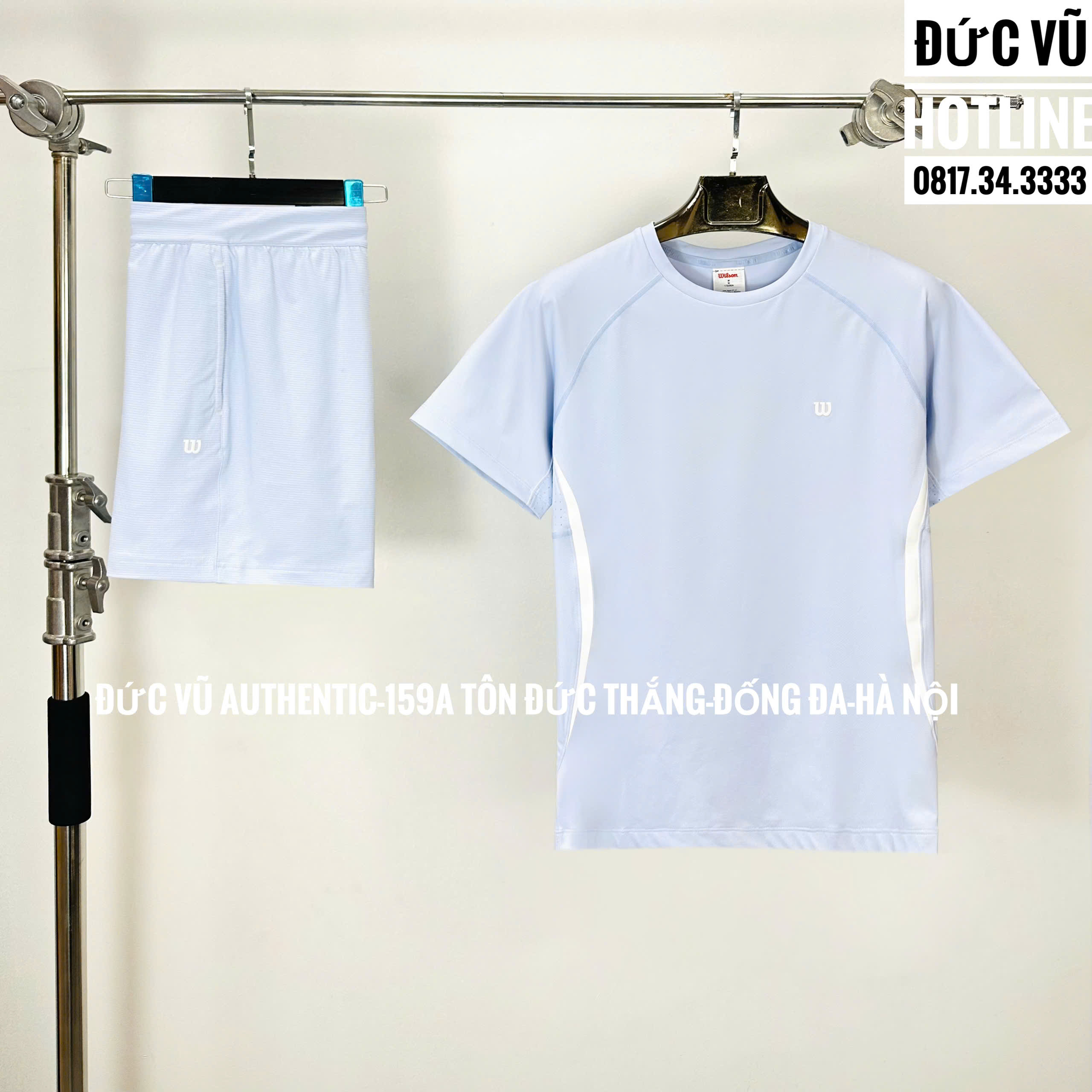 Set thể thao nam Wilson xanh baby (áo T-shirt & quần short)