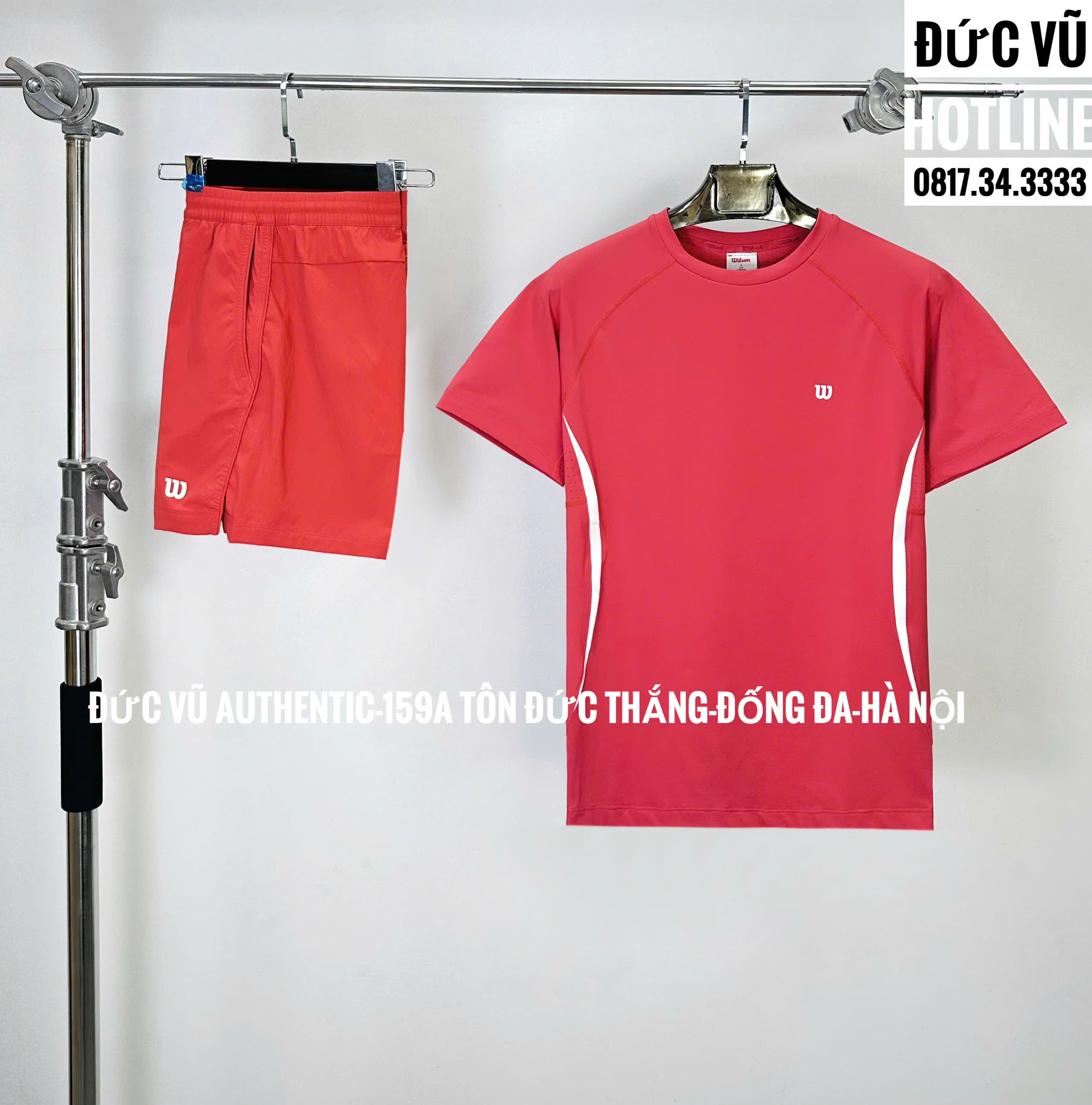 Set thể thao nam Wilson đỏ (áo T-shirt & quần short)