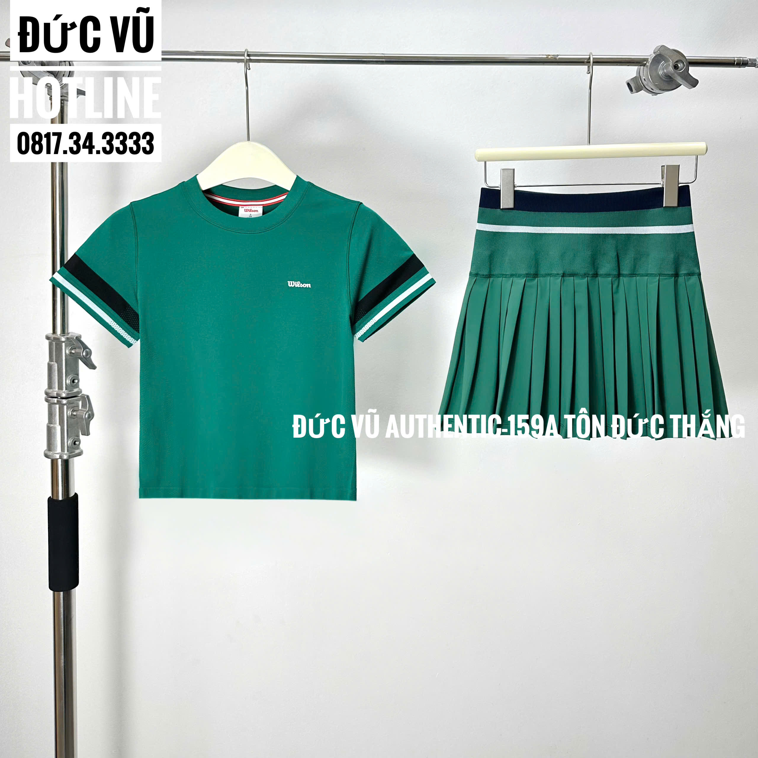 Set thể thao Wilson nữ phối viền sọc