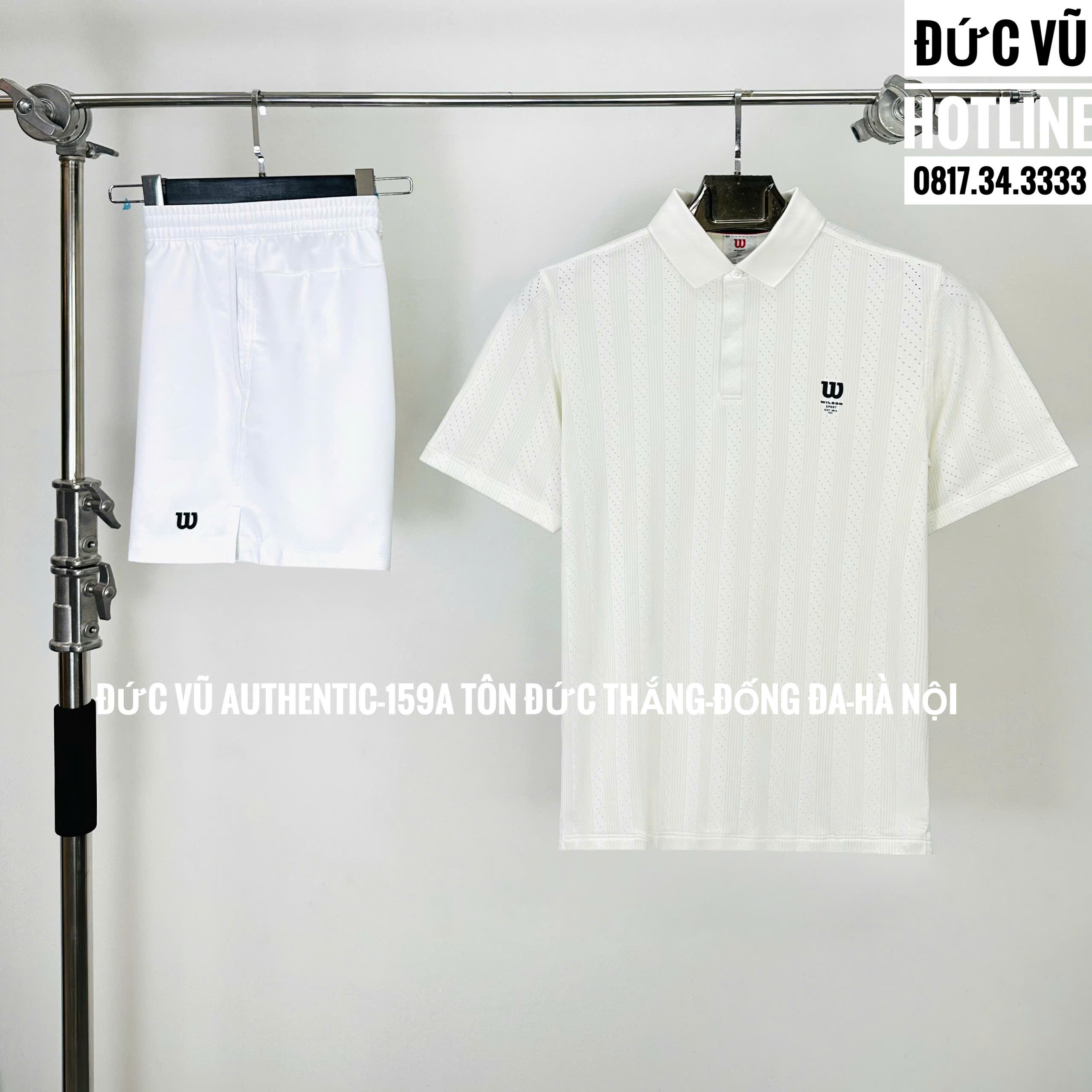Set thể thao Wilson trắng (áo polo + quần short)