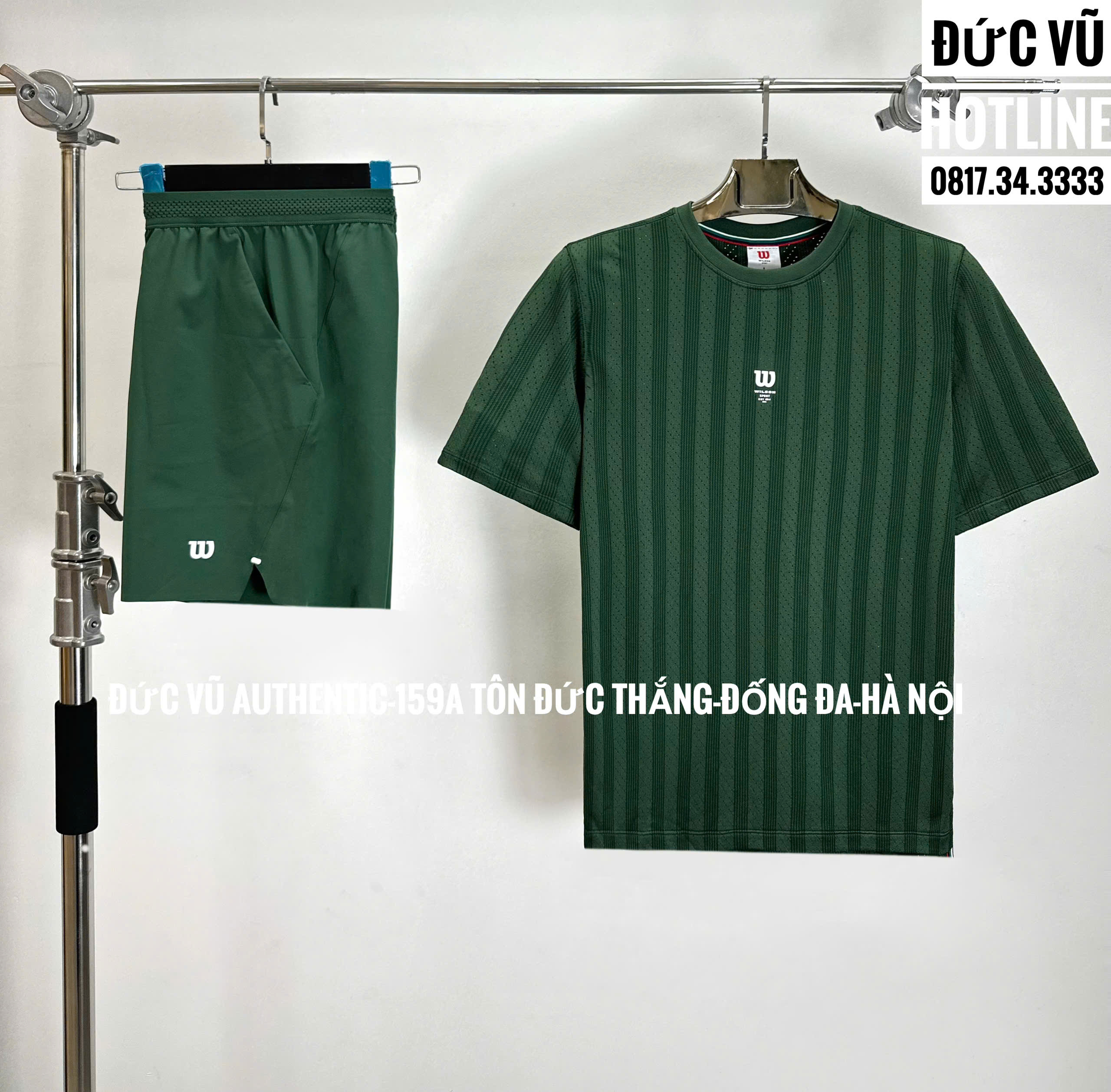 Set thể thao Wilson xanh rêu (Áo + Quần short)