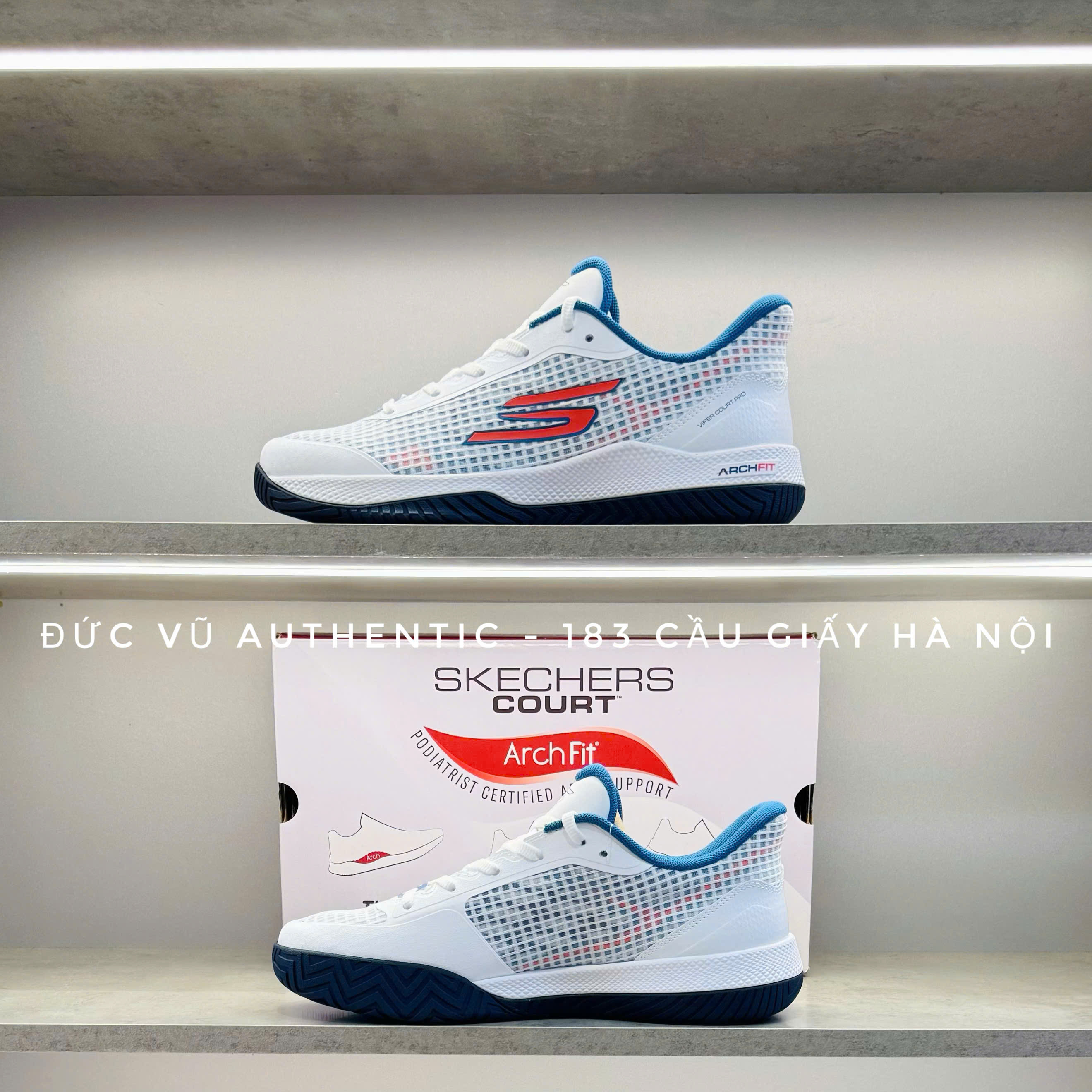 Giày tennis Skechers Court Arch Fit