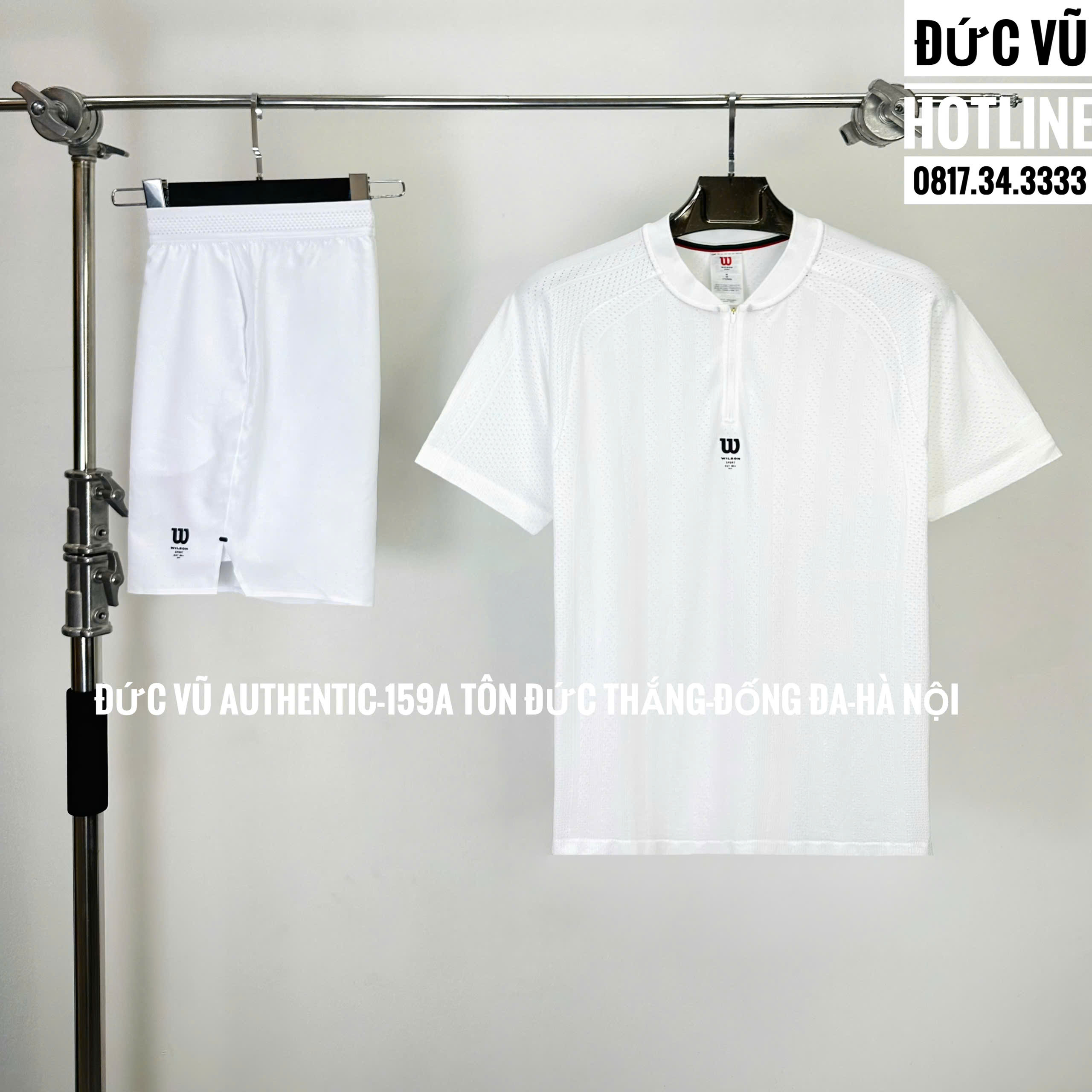 Set thể thao nam Wilson màu trắng basic