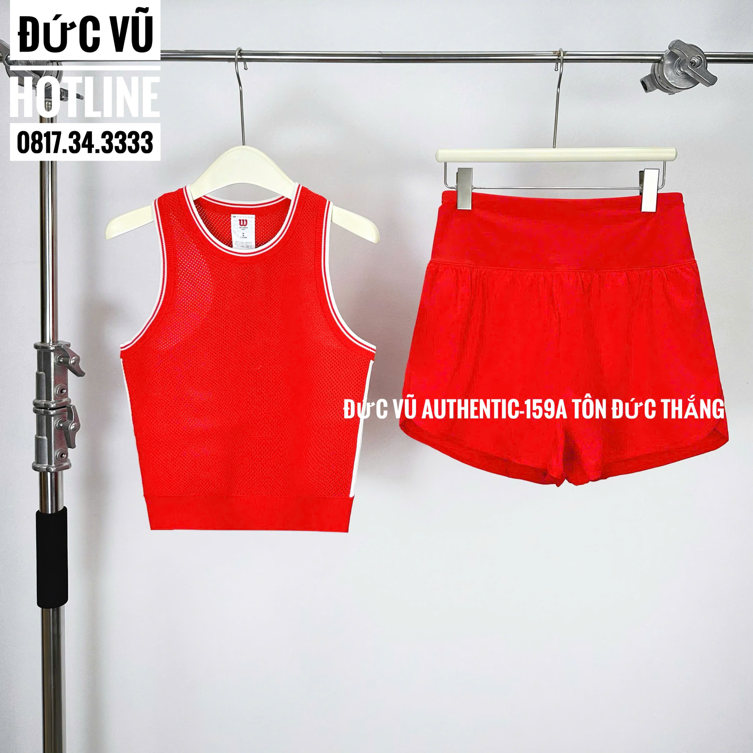 Set đồ thể thao nữ – Áo Tanktop & Quần Short (Đỏ)
