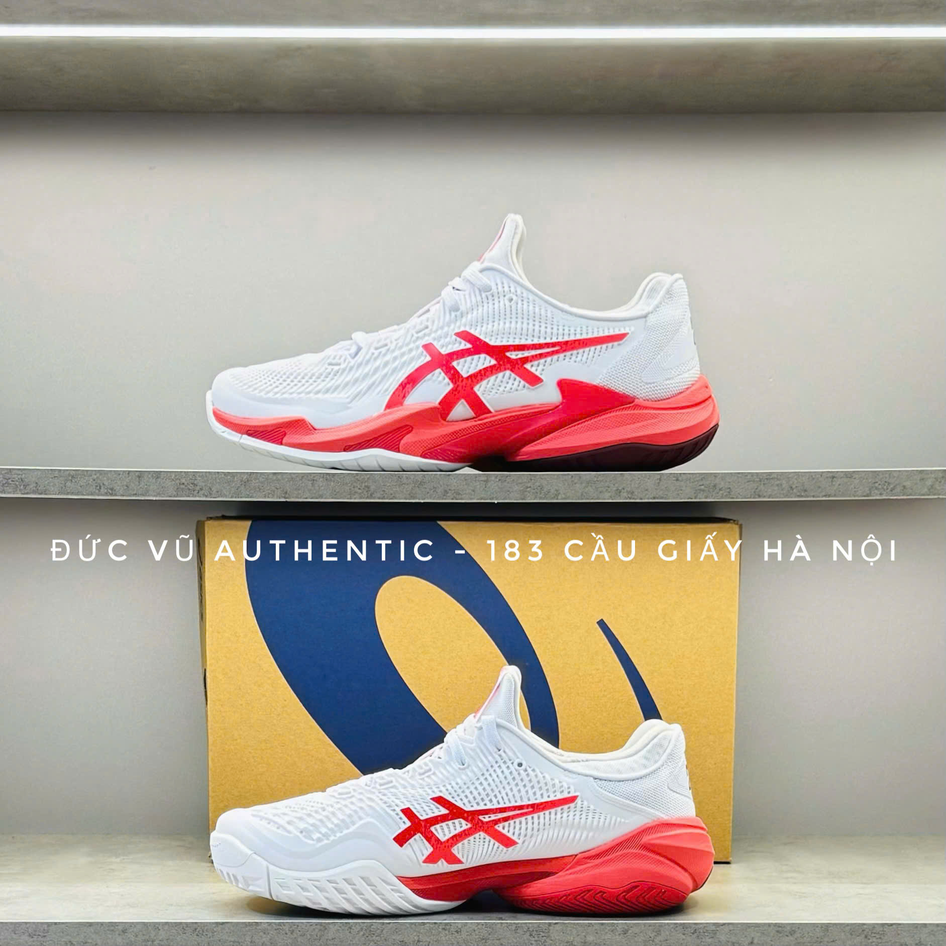 Giày Asics Court FF 3 (Trắng/Đỏ)