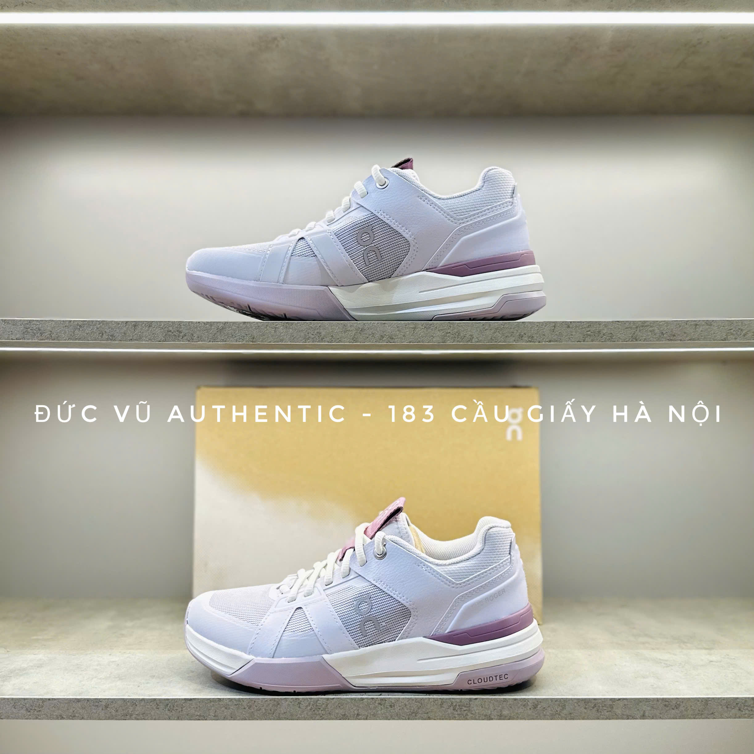 Giày thể thao On Court – Trắng Tím Pastel