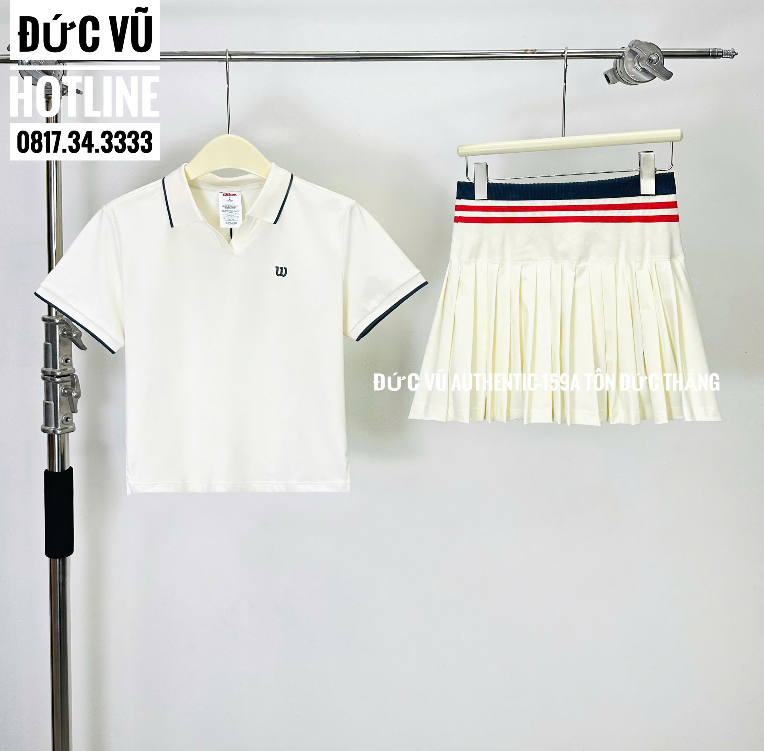 Set thể thao tennis nữ (áo polo + chân váy xếp ly)