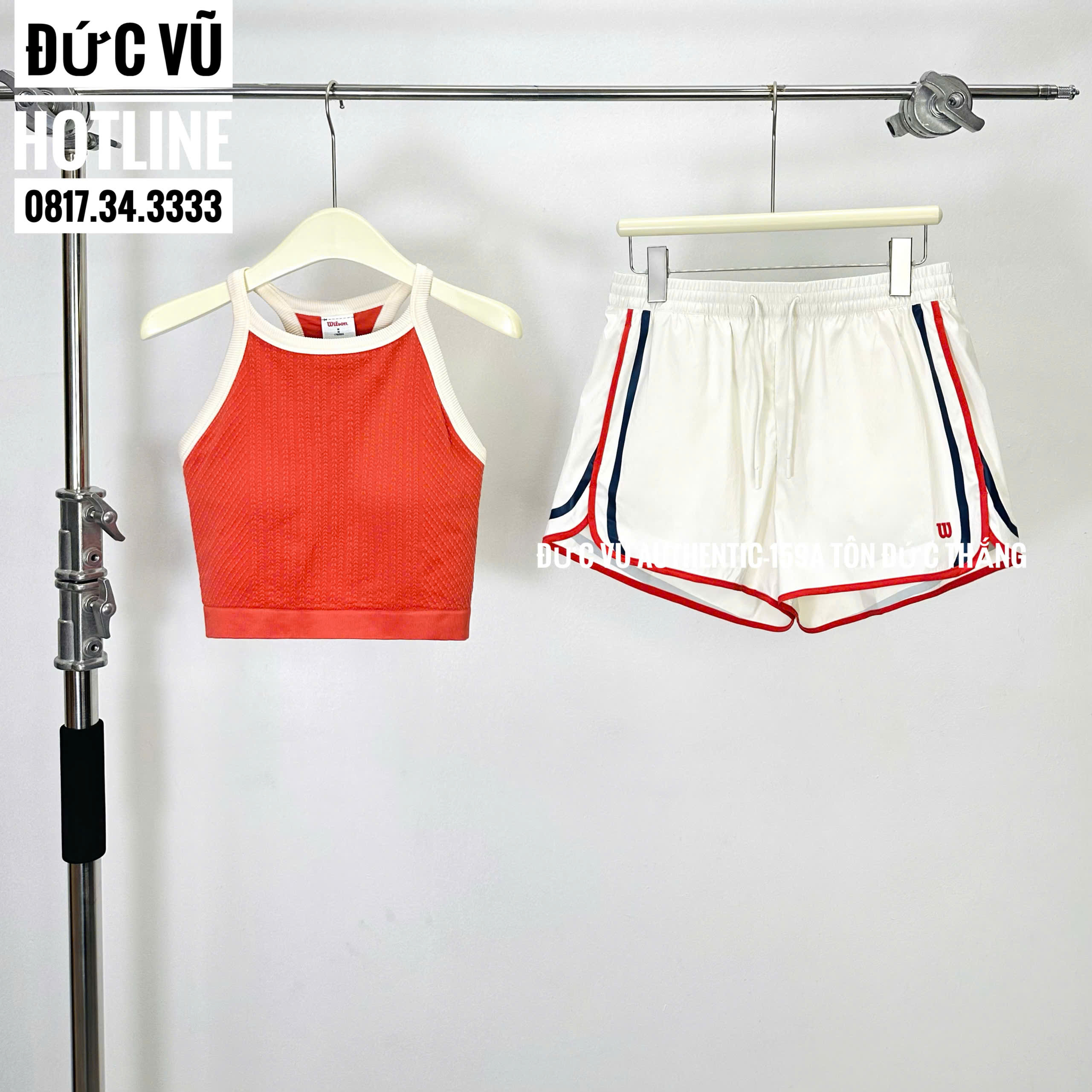 Set thể thao nữ Wilson (áo croptop sát nách + quần short thể thao)