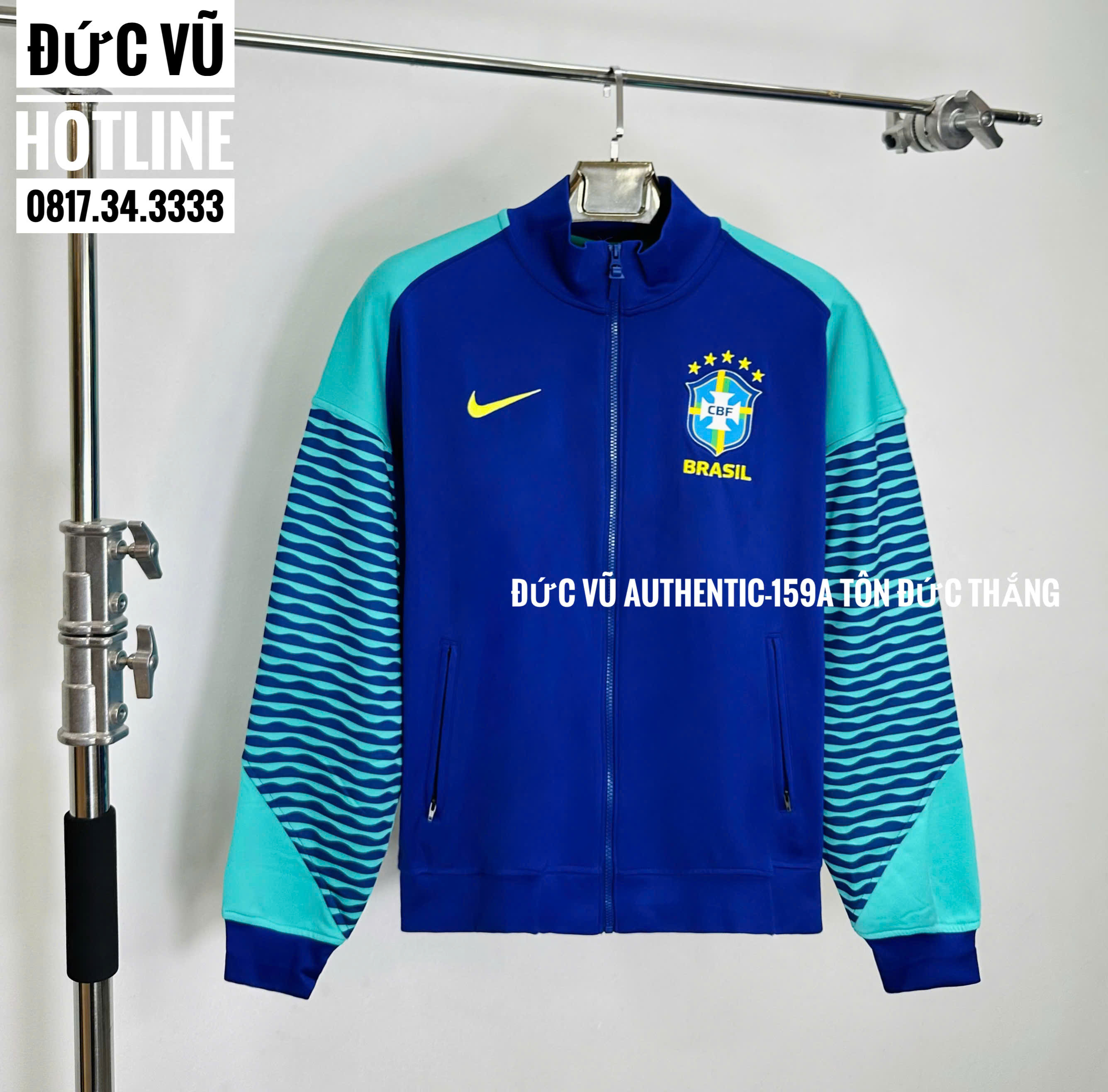 Áo khoác thể thao Nike Brazil xanh dương phối xanh ngọc