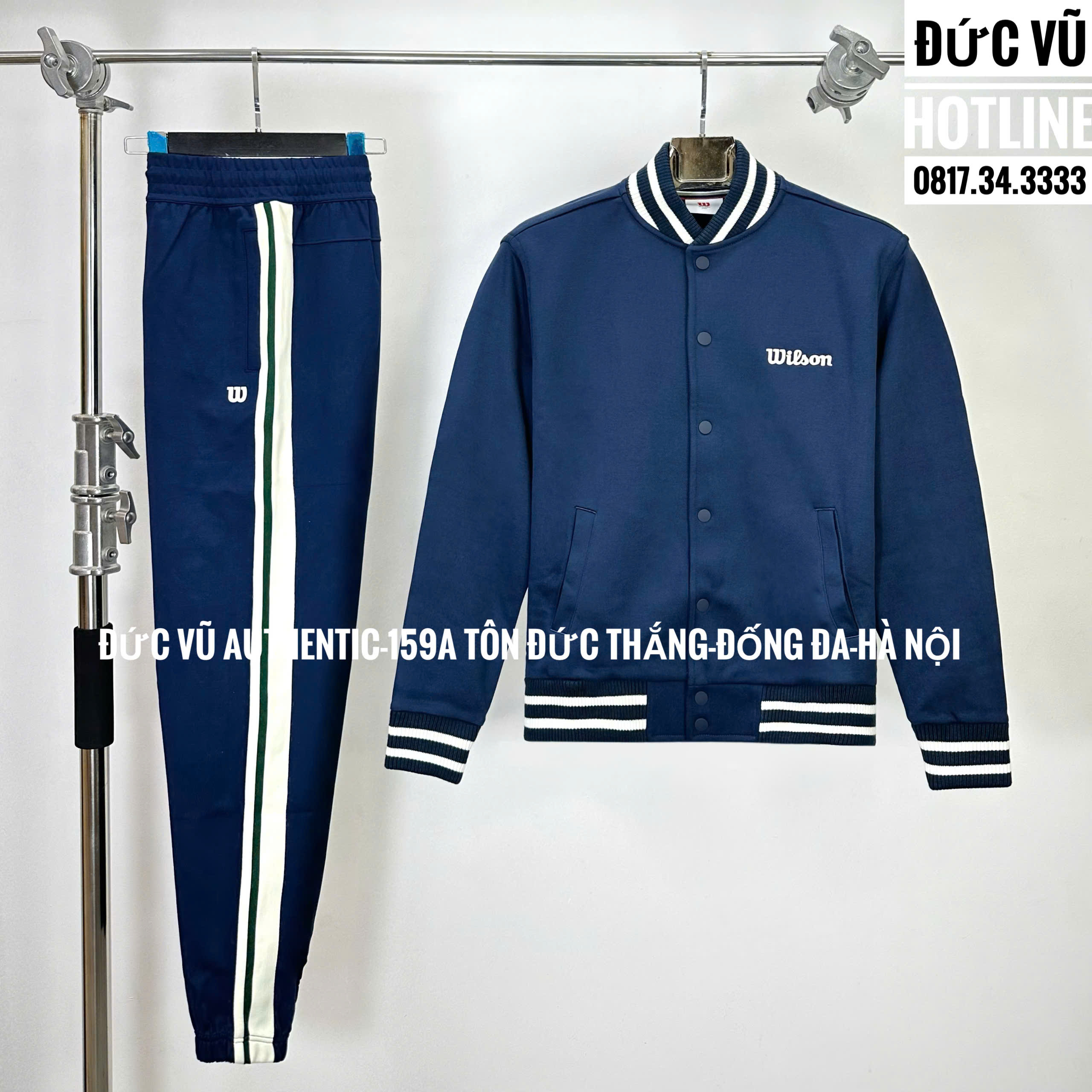 Bộ nỉ thể thao Wilson phối sọc