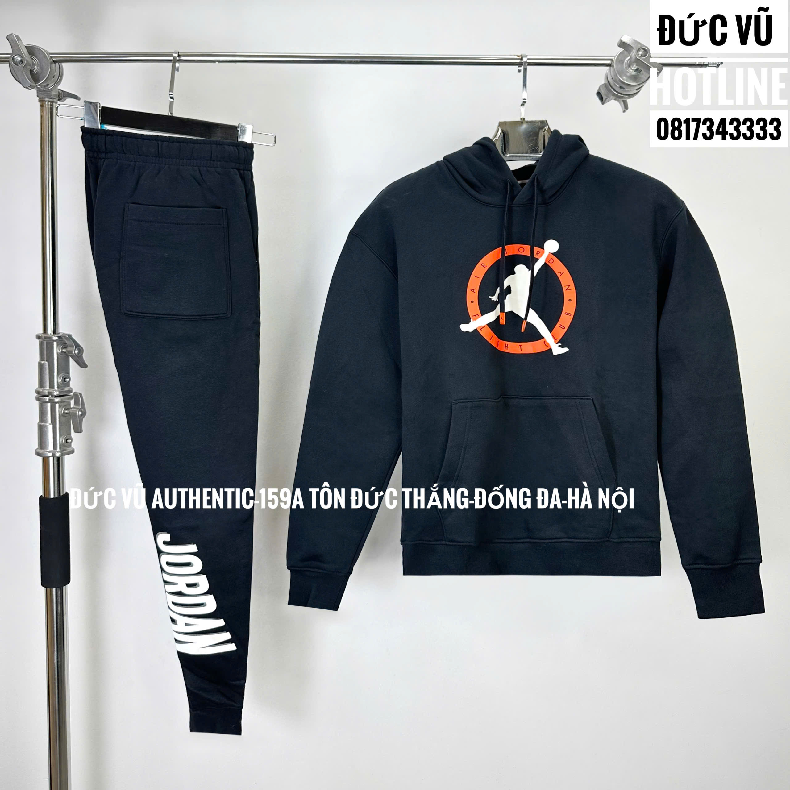 Set nỉ Jordan Jumpman đen cao cấp