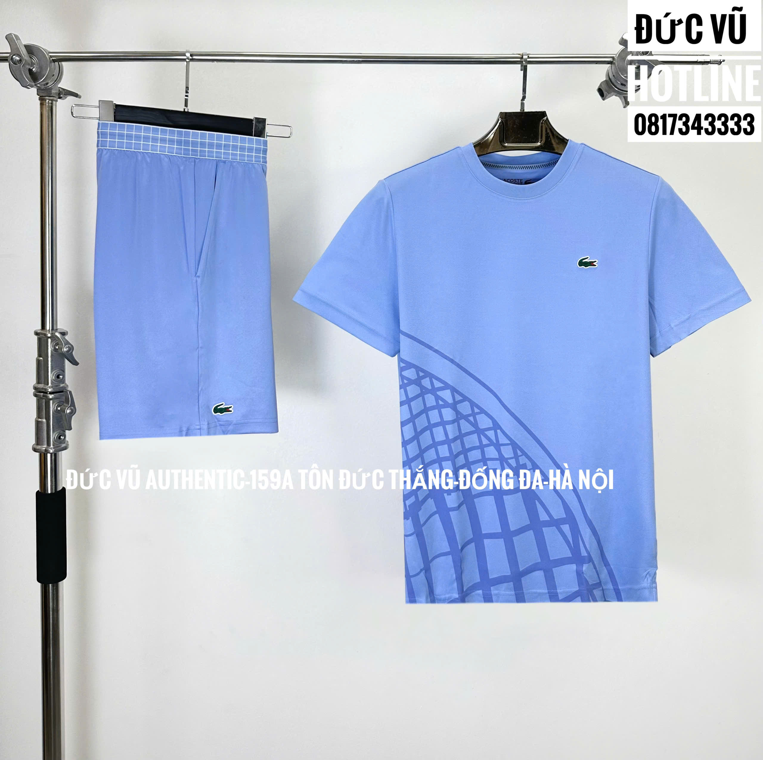 Set thể thao nam Lacoste xanh pastel