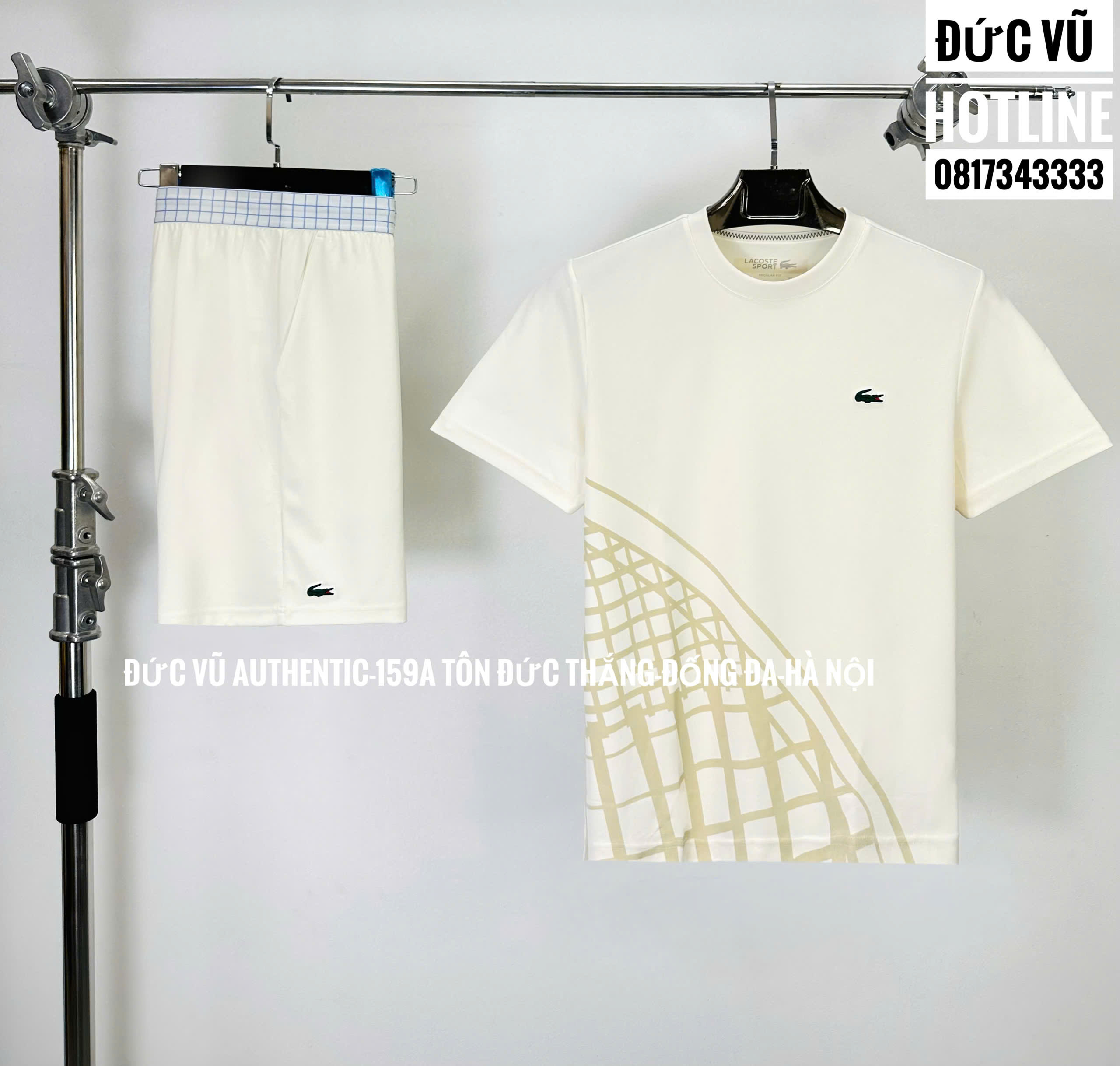 SET THỂ THÁO NAM LACOSTE TRẮNG TENNIS