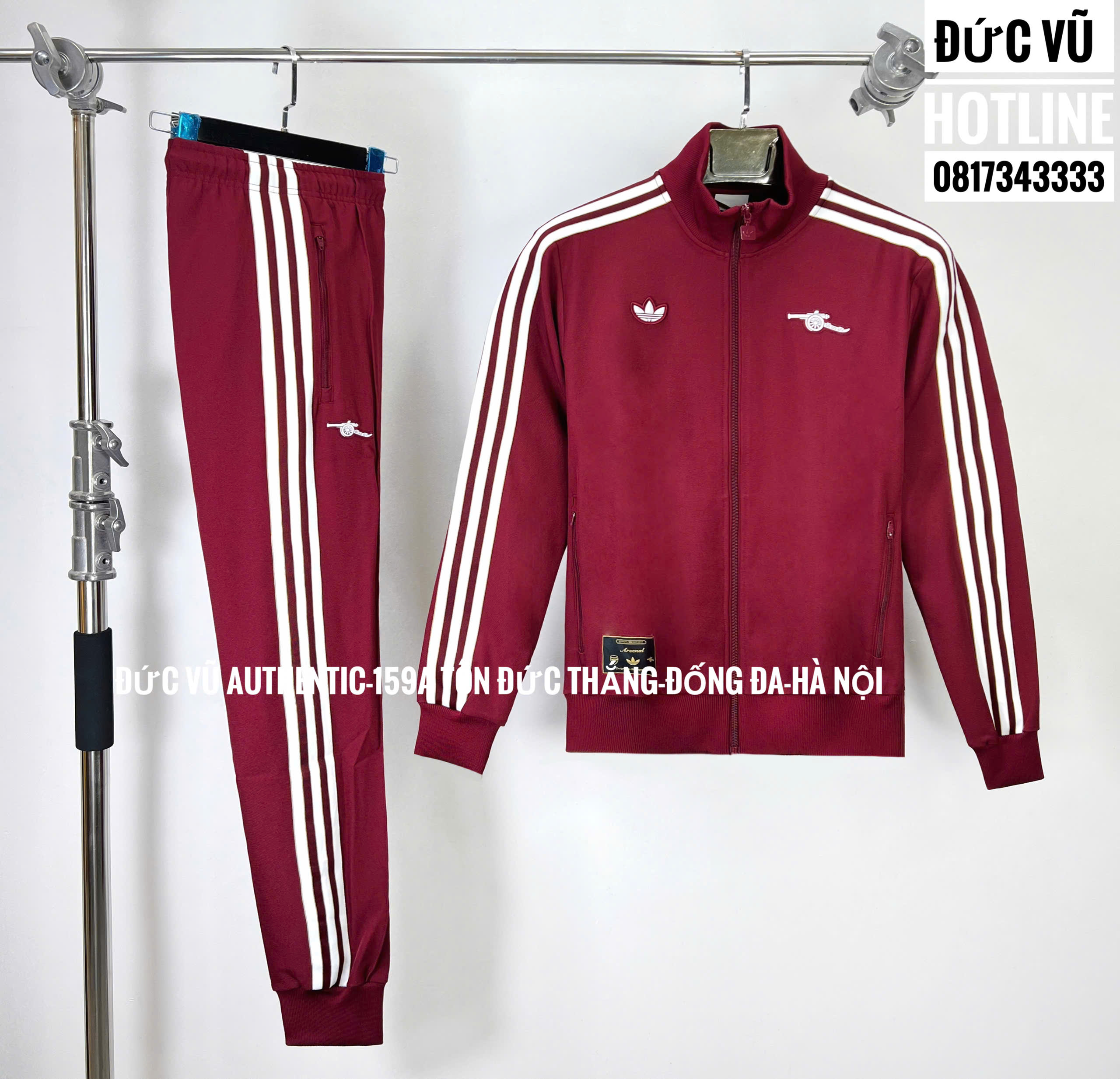 SET THỂ THAO NAM ADIDAS X ARSENAL MAROON