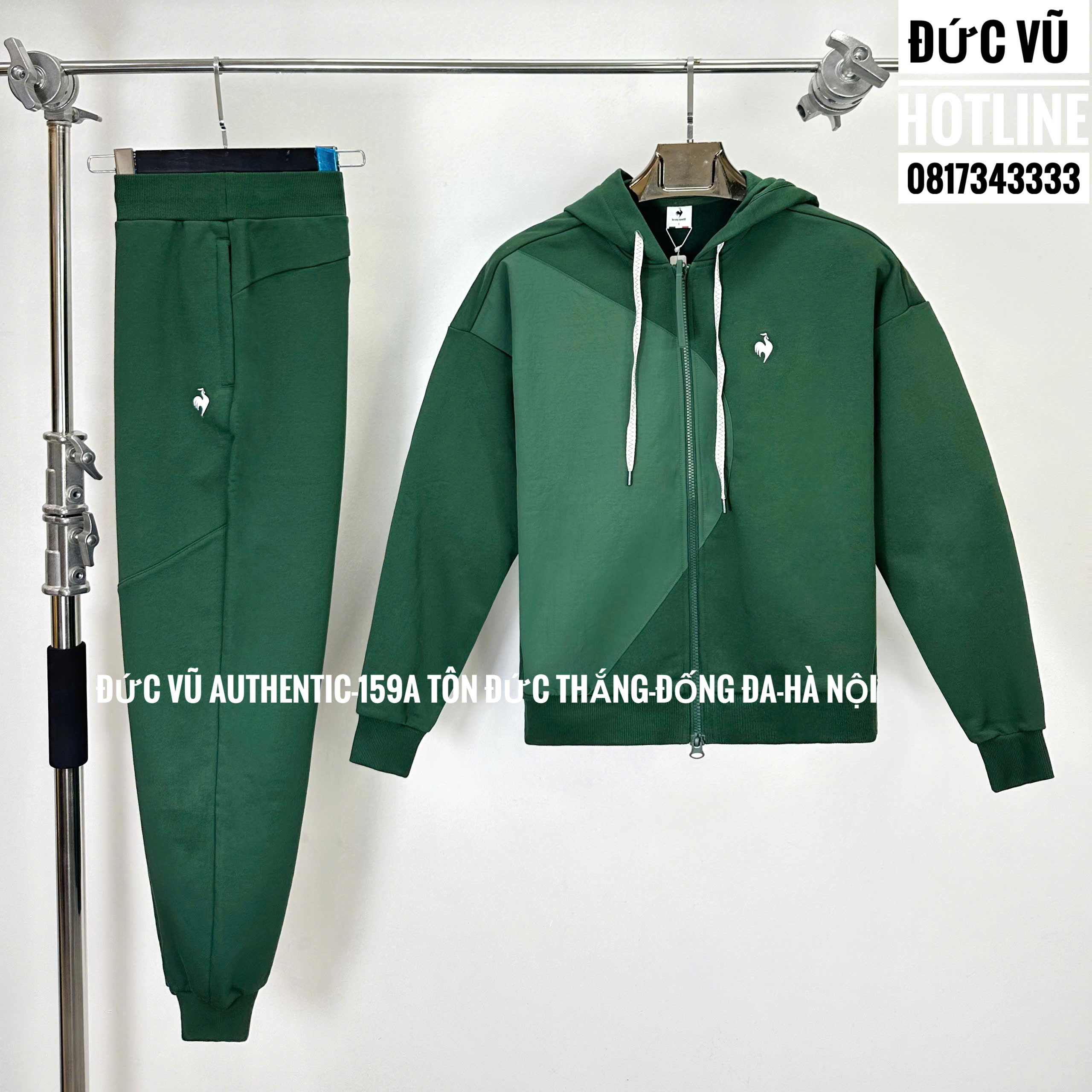 Set thể thao nam Le Coq Sportif xanh rêu