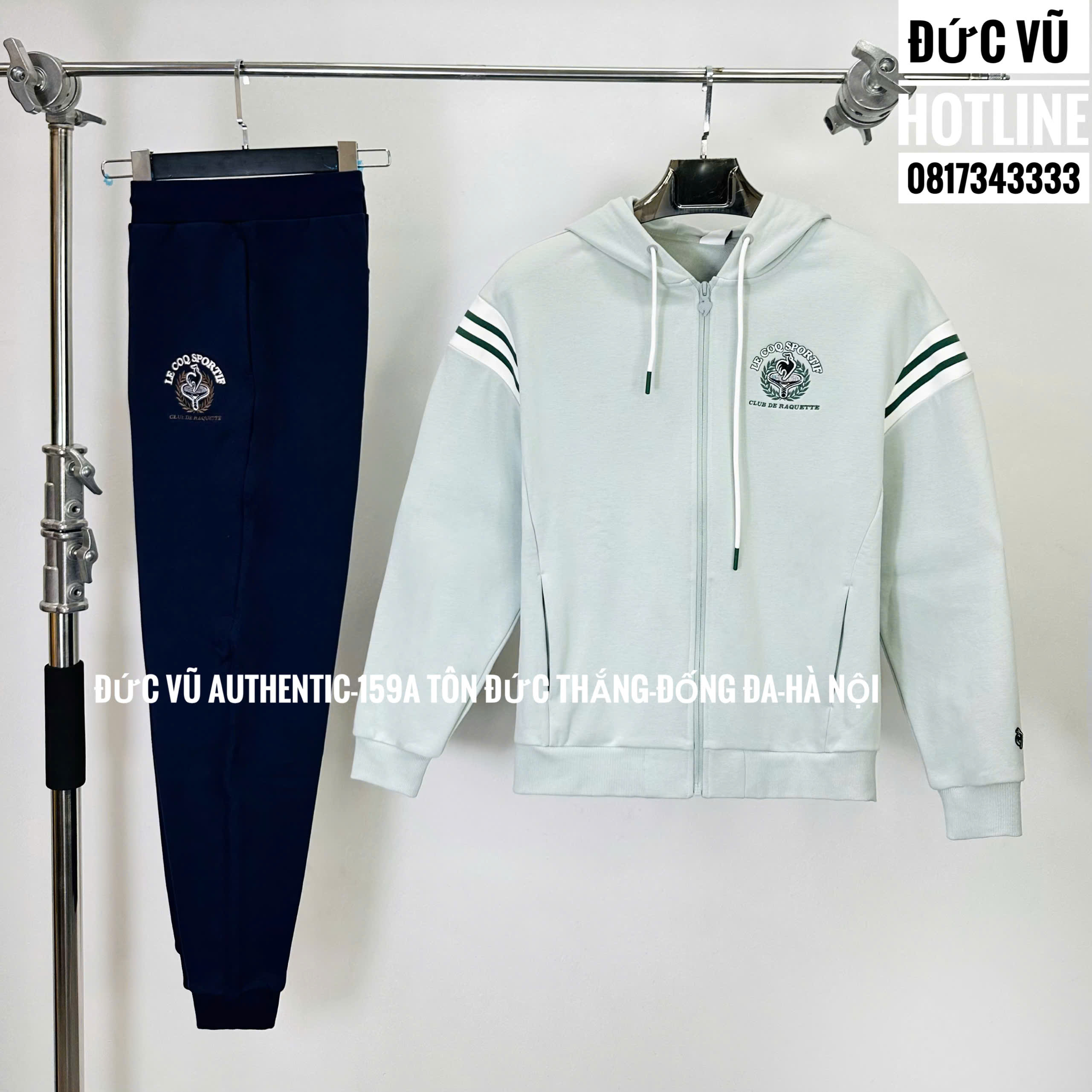 Set thể thao nam Le Coq Sportif trắng phối navy