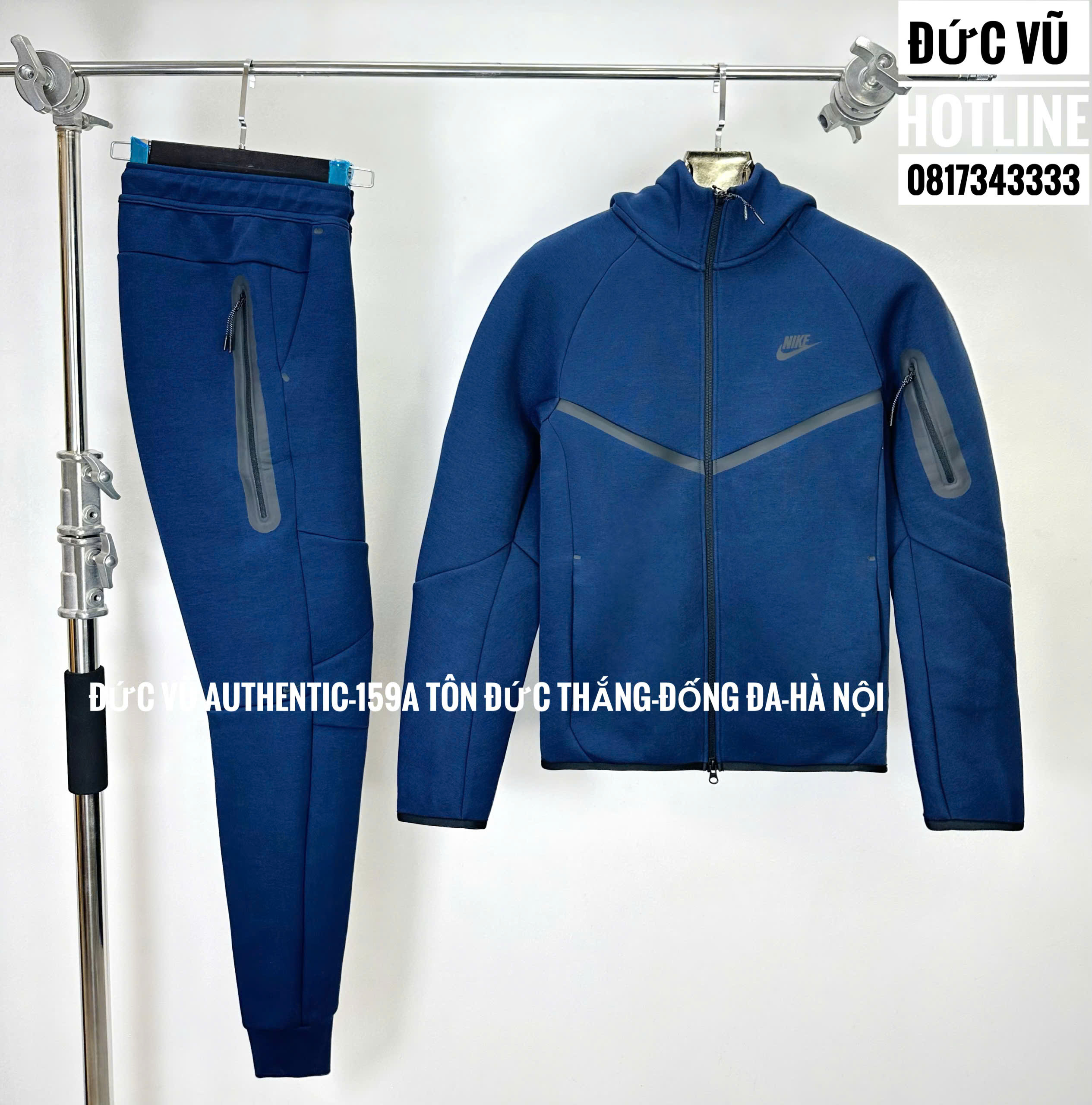 Bộ nỉ Nike Tech Fleece màu xanh navy