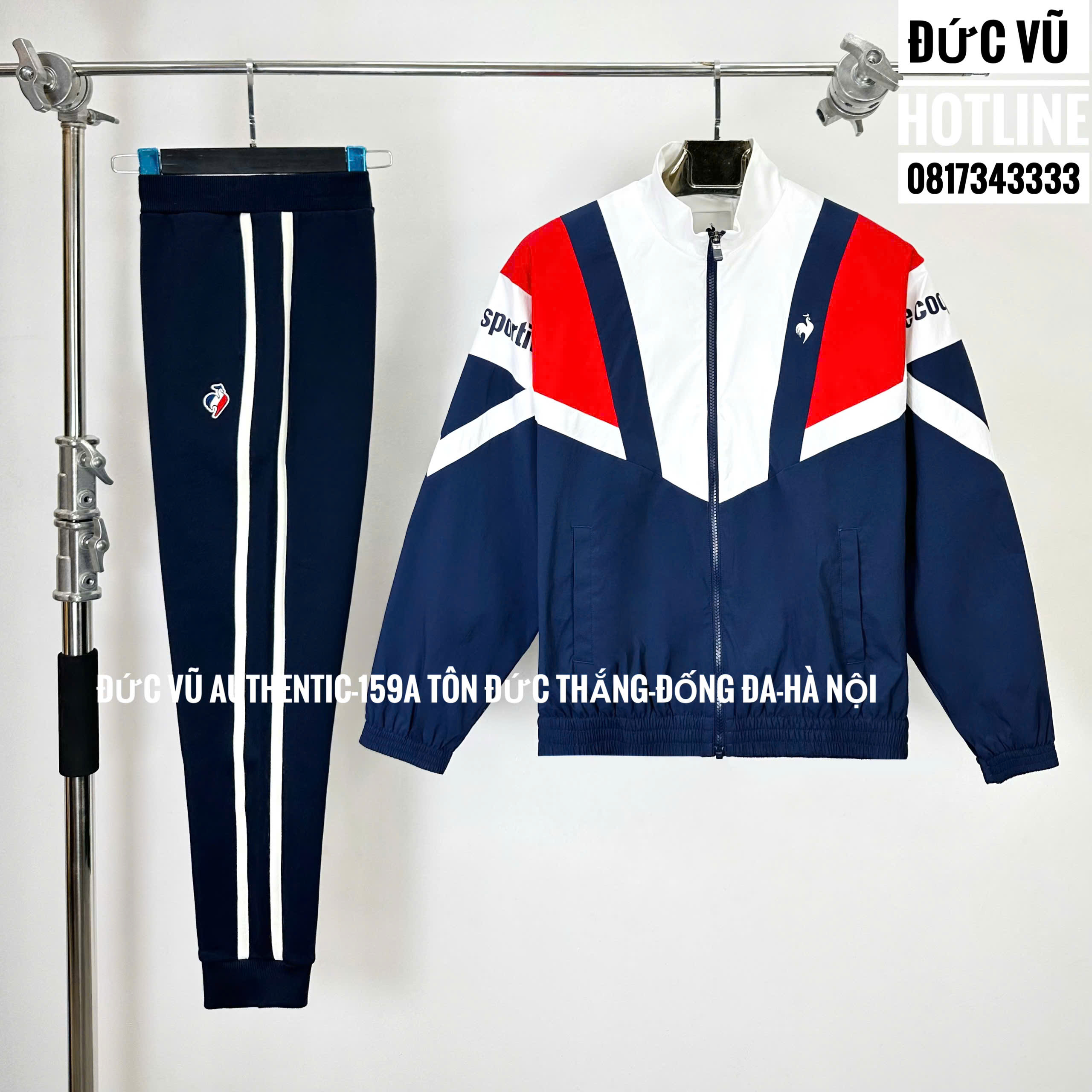 Bộ thể thao Le Coq Sportif phối màu xanh - trắng - đỏ