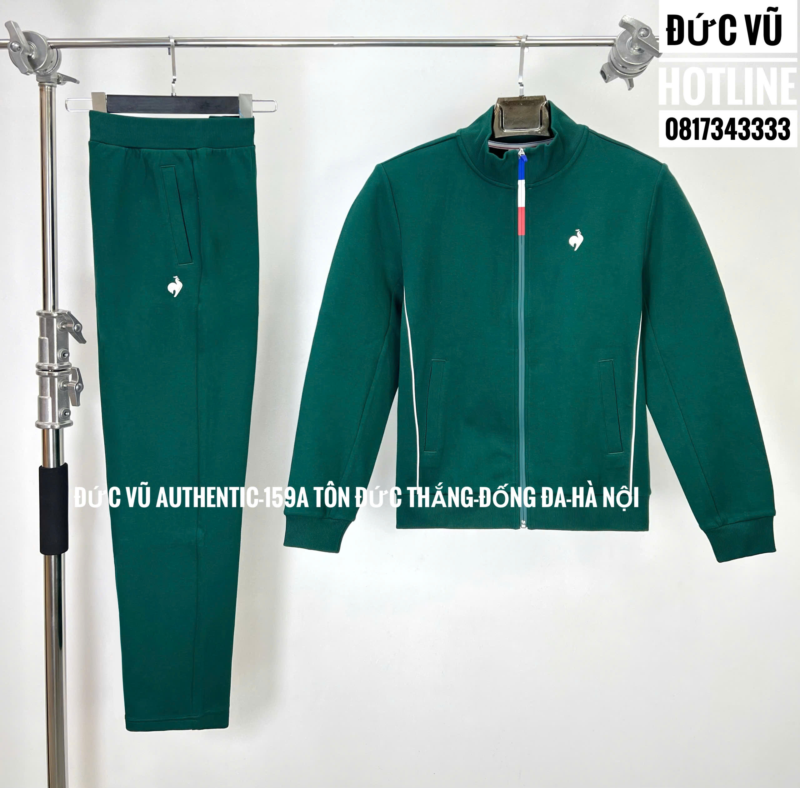Set thể thao Le Coq Sportif màu xanh rêu