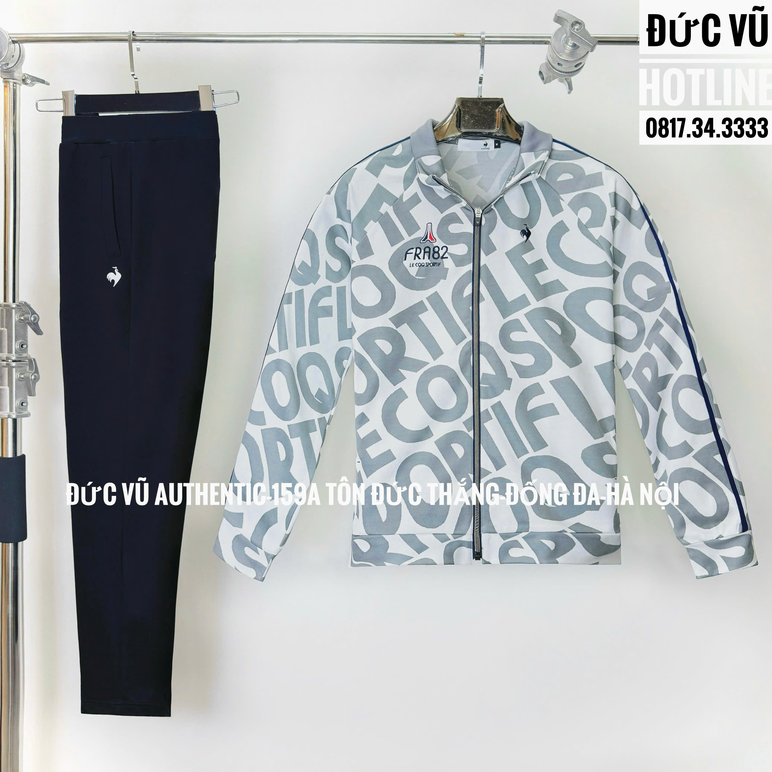 Set thể thao nam Le Coq Sportif trắng xám – FR82