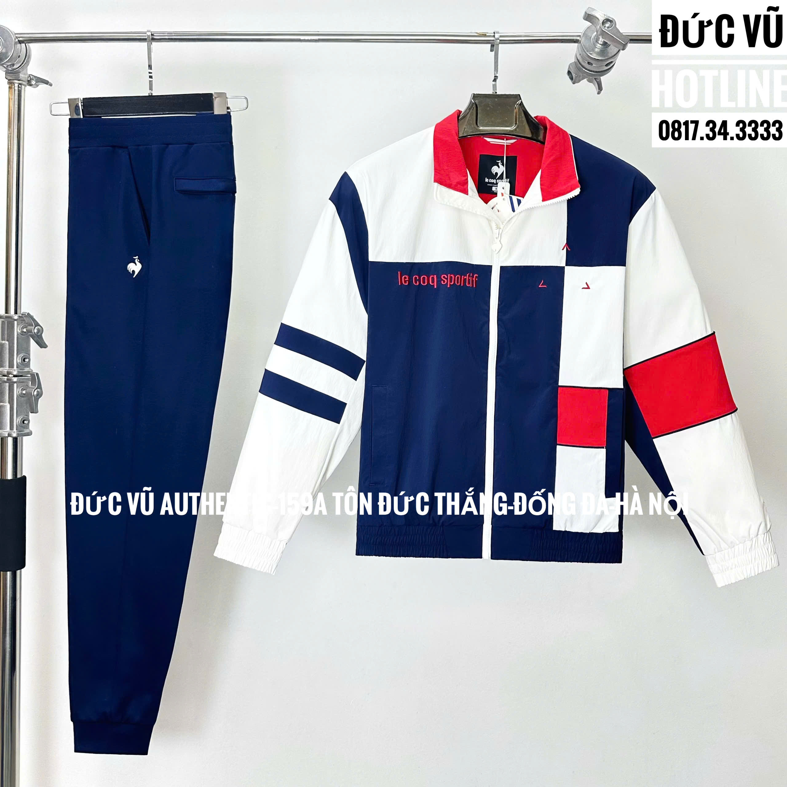 Set thể thao Le Coq Sportif Colorblock Jacket & Pants – Navy/White/Red